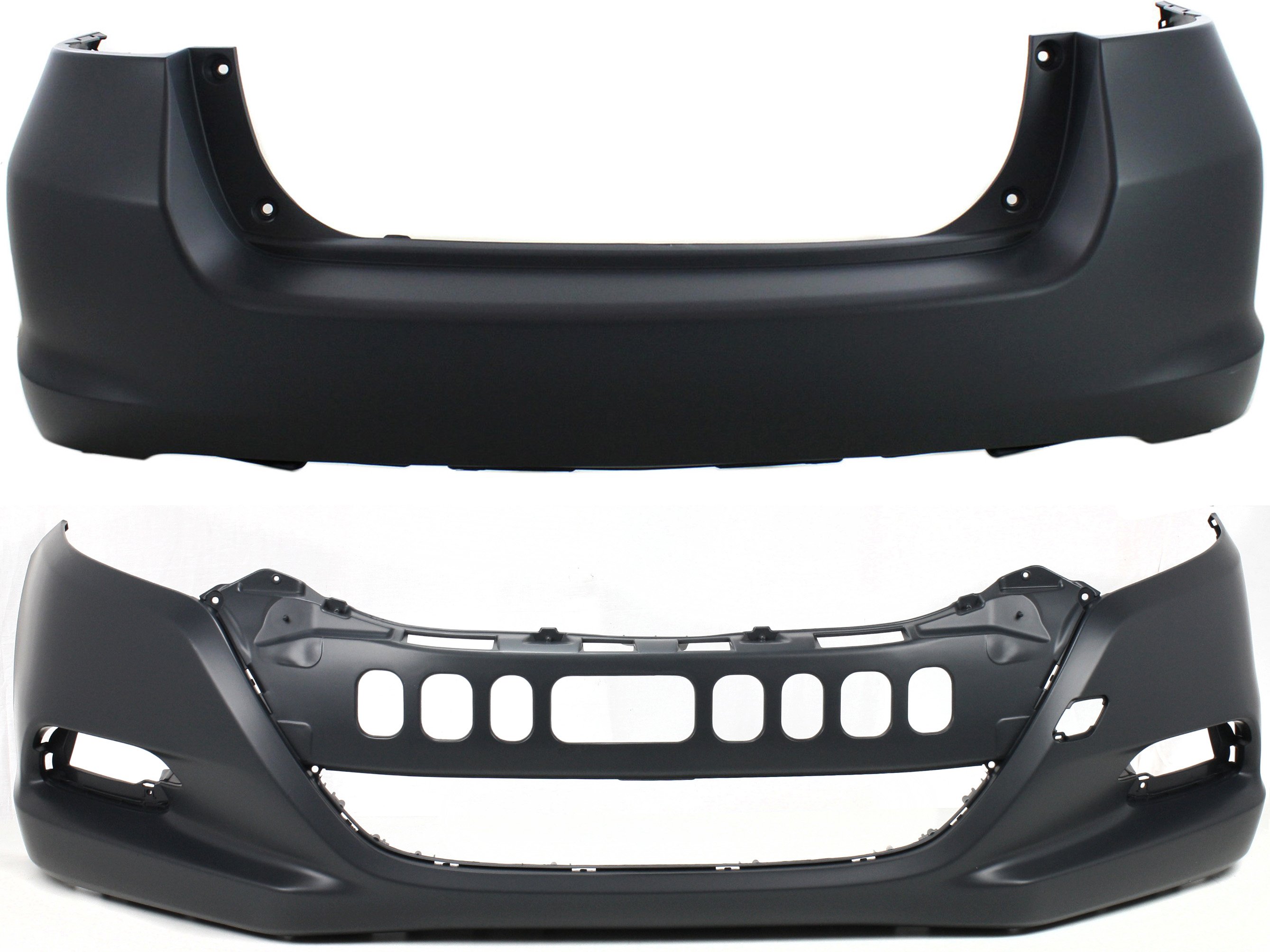 Front and Rear Bumper Cover for Honda Insight 2010-2011, Primed (Ready to Paint) Car Bumper Replacement Set