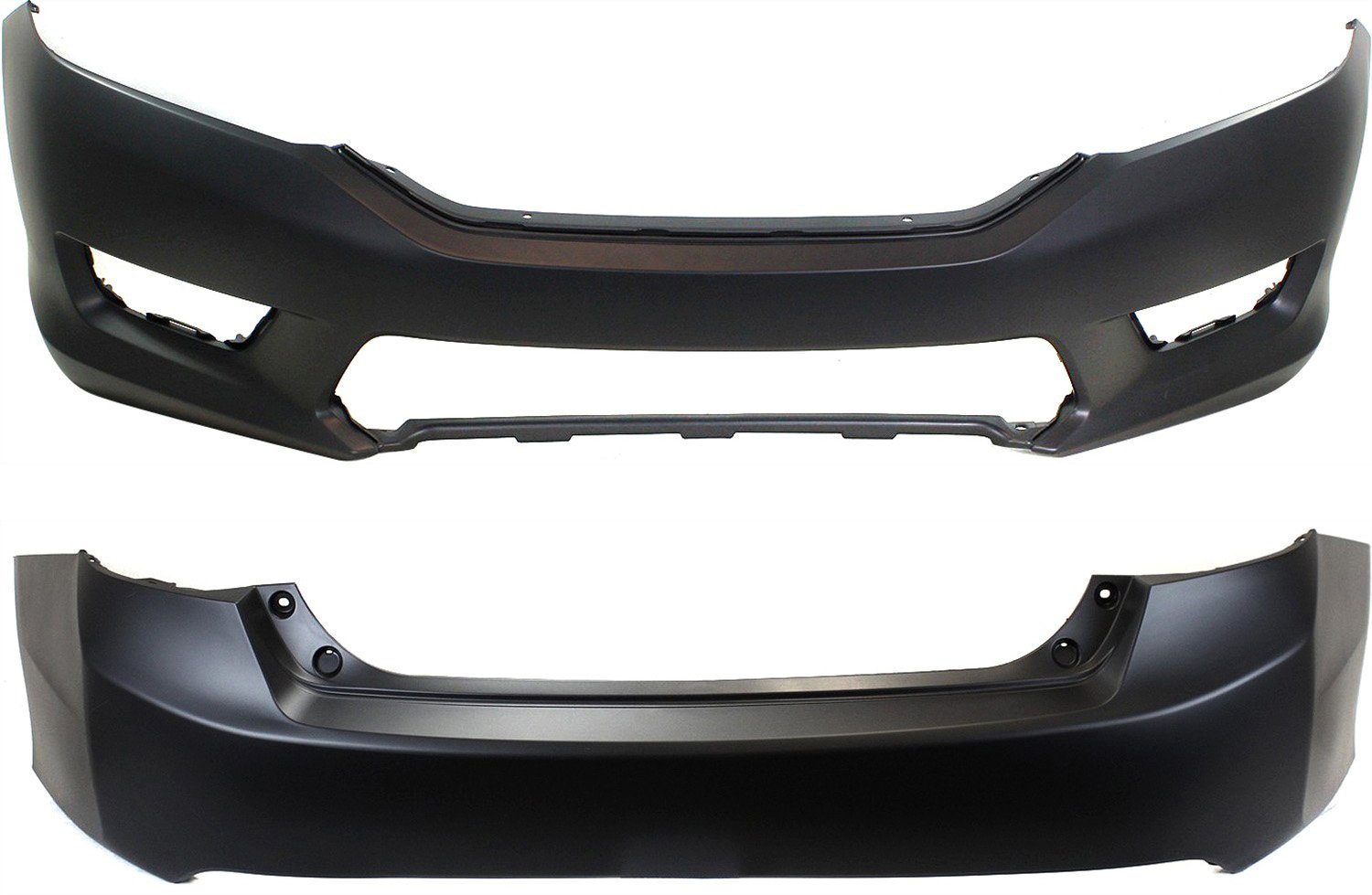 Front and Rear Bumper Cover Set for 2013-2015 Honda Accord Sedan, Primed (Ready to Paint), Replacement