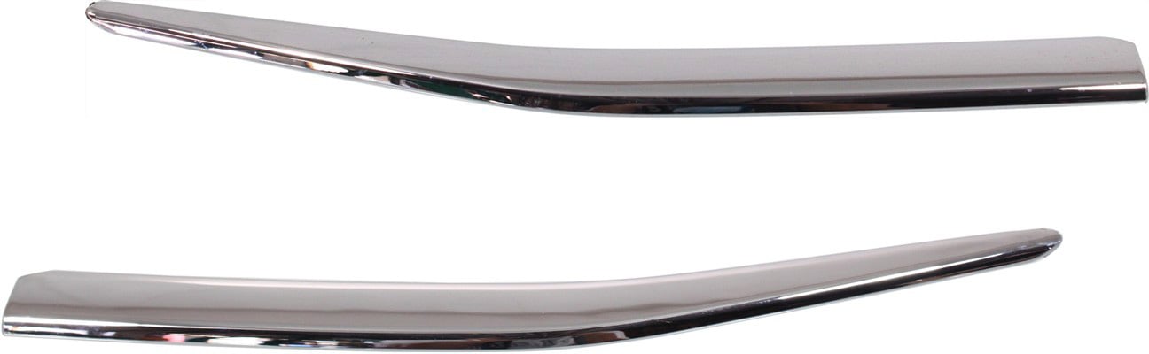 Grille Molding Pair/Set for 2011-2012 Honda Accord Sedan, Right (Passenger), Left (Driver), Center, Chrome, Replacement