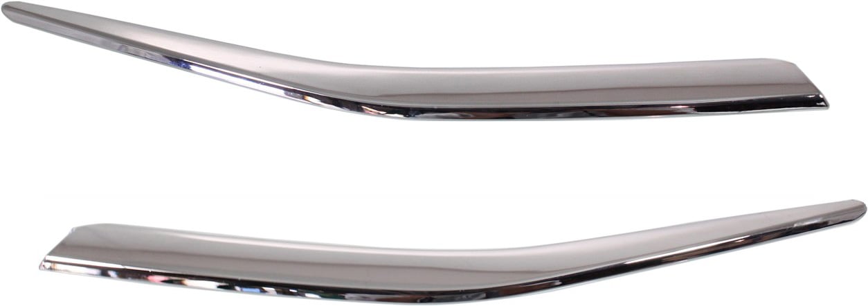Lower Chrome Grille Molding Pair/Set for 2011-2012 Honda Accord Sedan, Right (Passenger) and Left (Driver) Side, Replacement