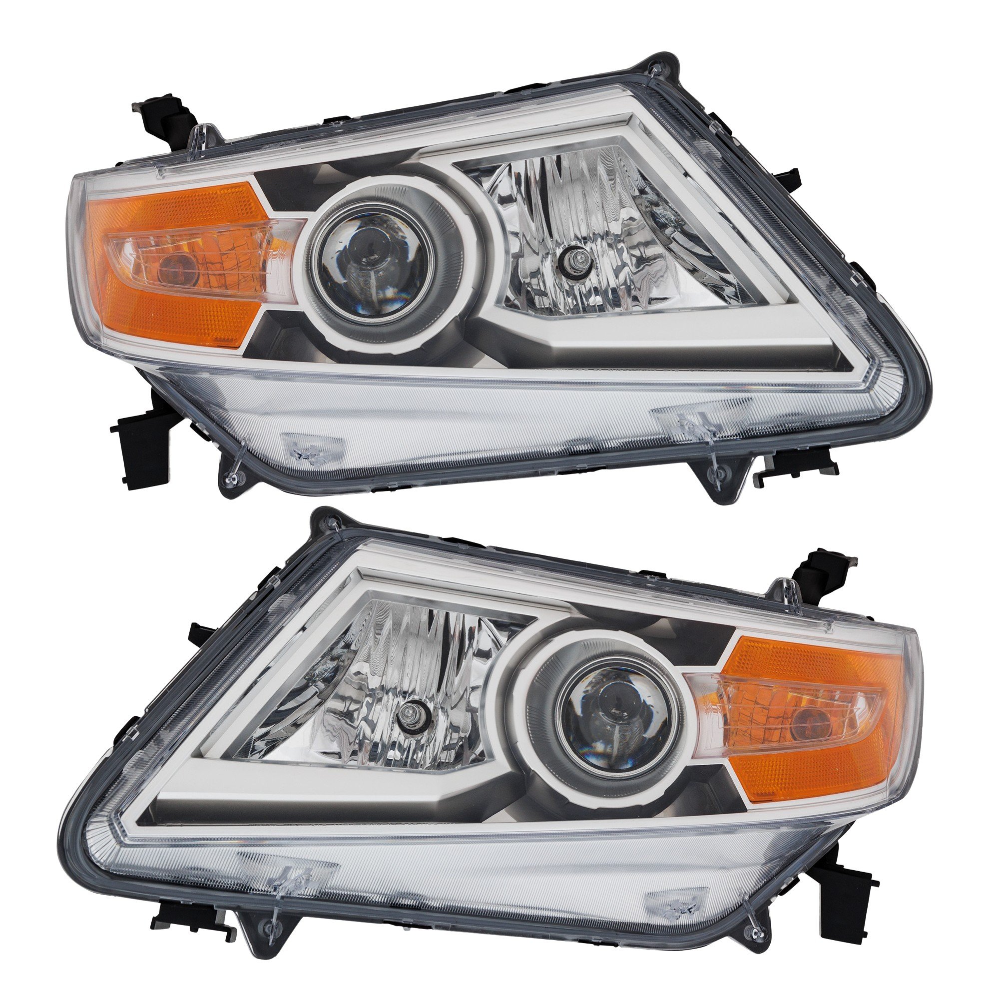 Headlight Assembly Pair/Set for Honda Odyssey 2011-2013, Includes Right (Passenger) and Left (Driver) Halogen Headlights, Replacement