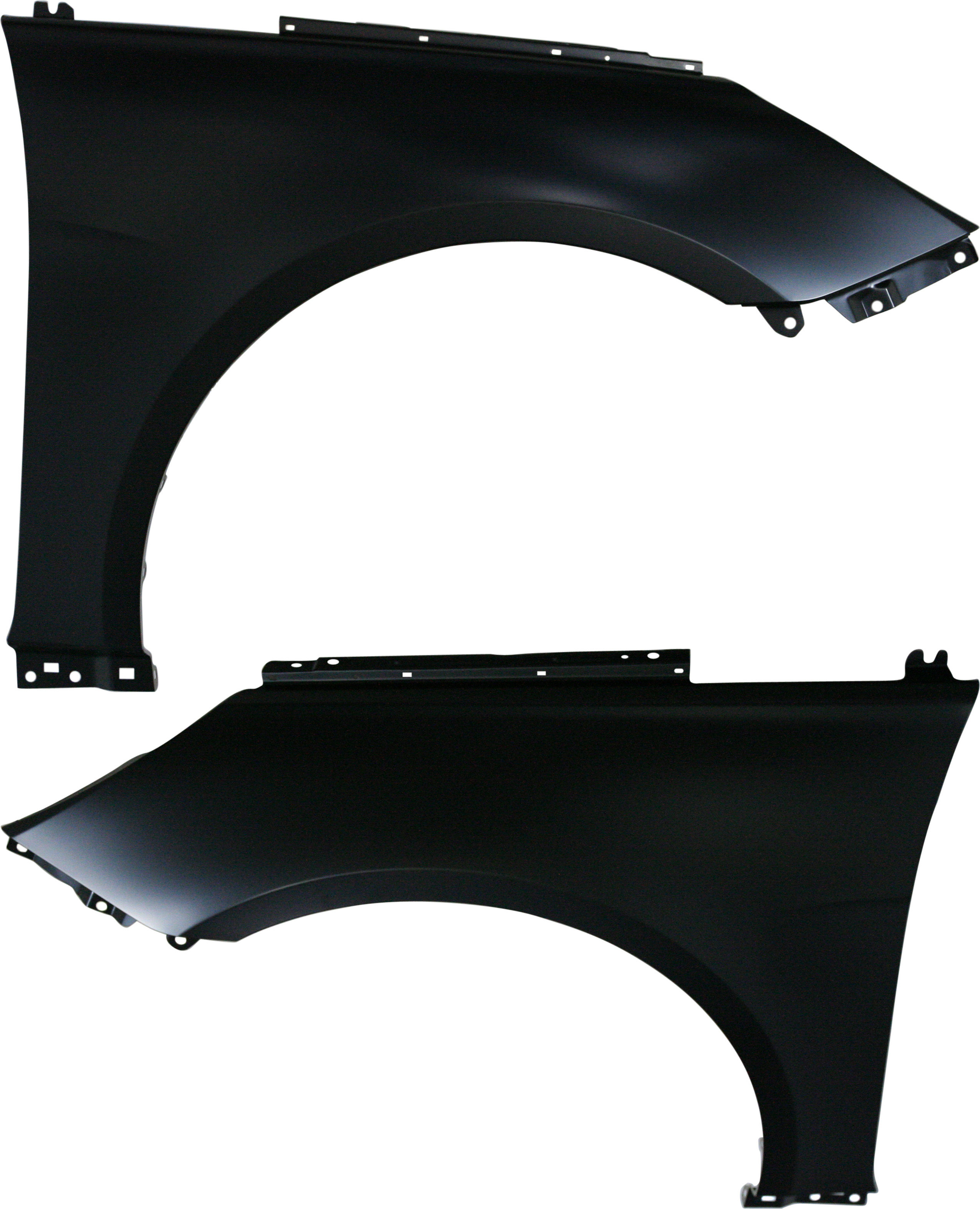 Front Fender Pair/Set for Sonata 2011-2014, Right (Passenger) and Left (Driver), Primed (Ready to Paint), Steel, Excluding Hybrid Model, without Side Light Holes Replacement