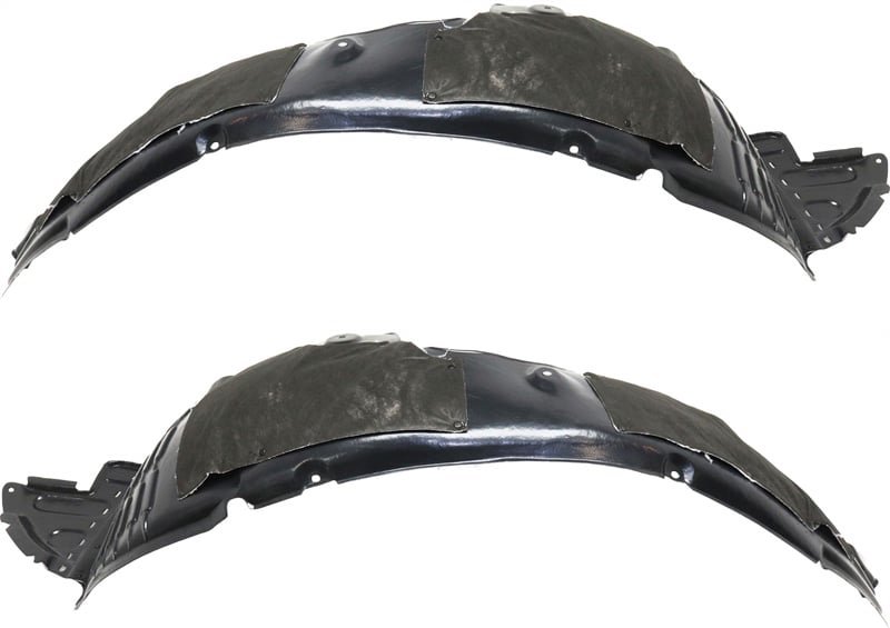 Front Fender Liner Pair/Set for Hyundai Santa Fe 2013-2016, Right (Passenger) and Left (Driver), Plastic, Vacuum Form, Replacement