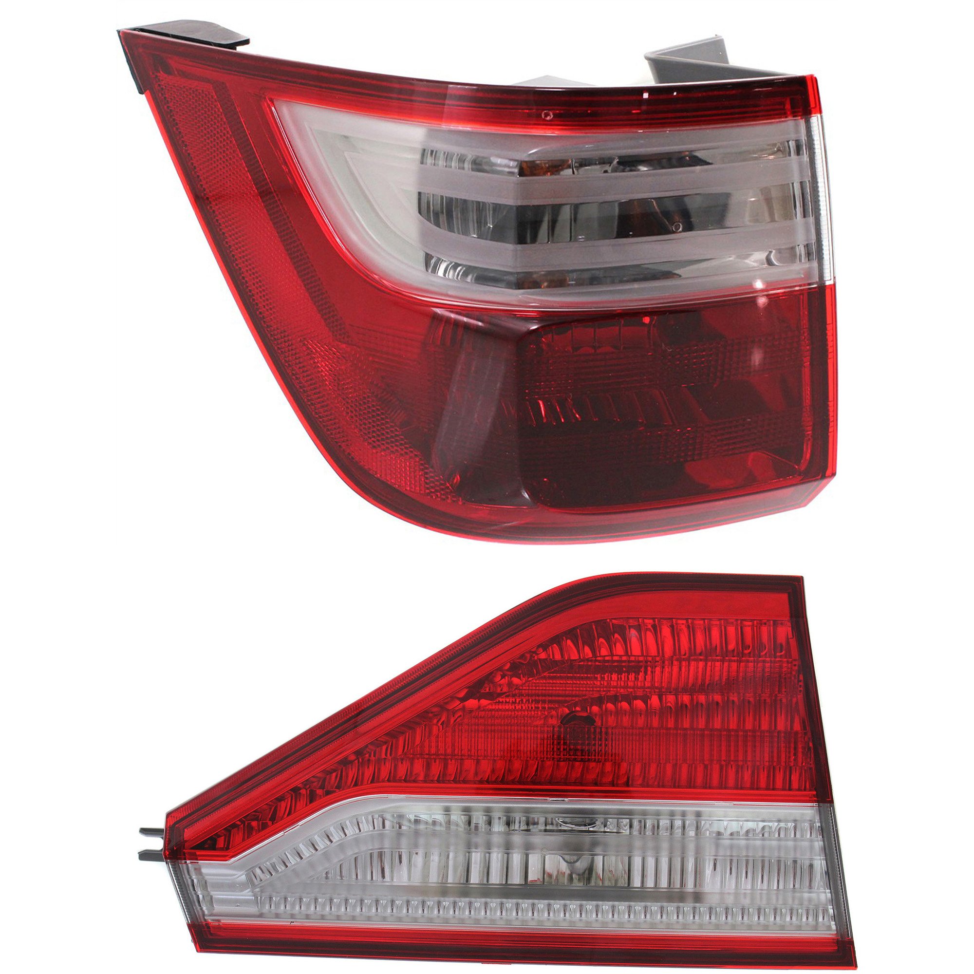 Tail Light Set for Honda Odyssey 2011-2013, Inner and Outer, Halogen, Left (Driver) Side Replacement