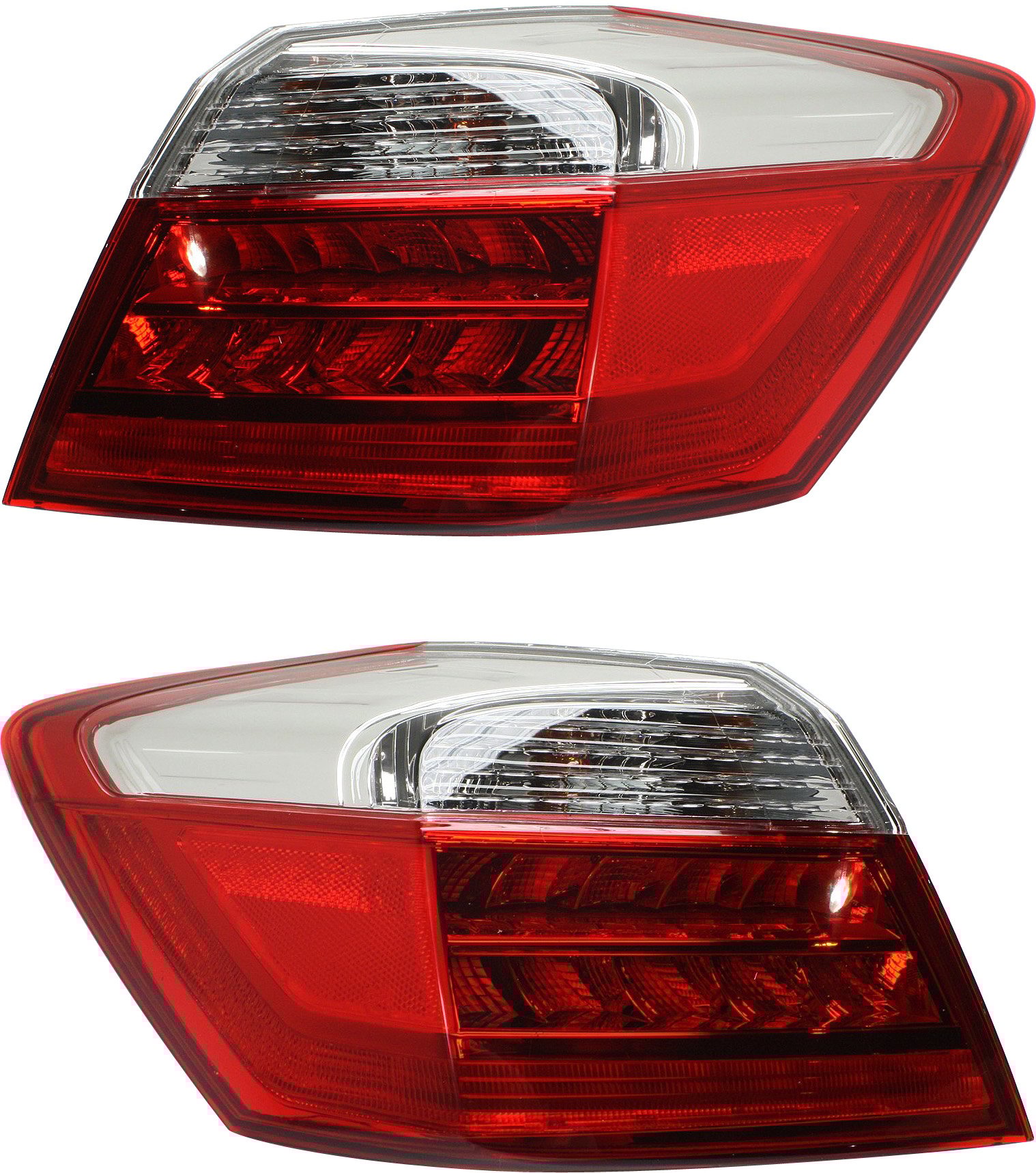 Tail Light Assembly Pair/Set for 2013-2015 Honda Accord Sedan, EX-L/Touring Models, Outer, Right (Passenger) and Left (Driver) Replacement