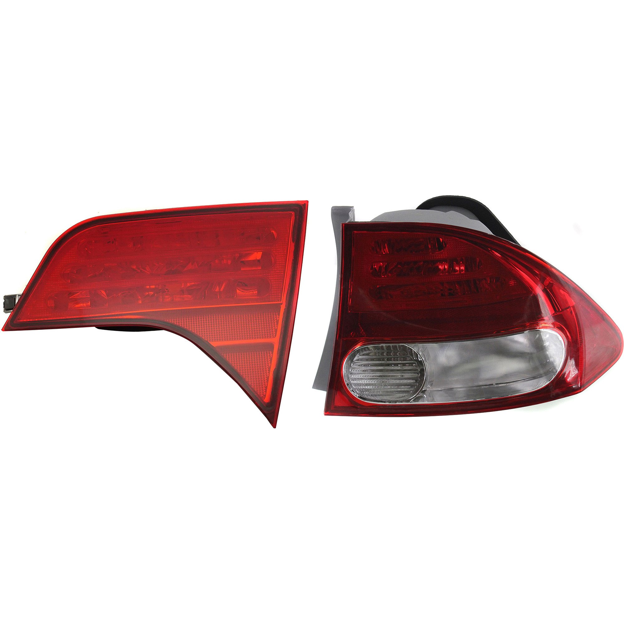 Tail Light Set for 2009-2011 Honda Civic Sedan, Right (Passenger) Side, Inner and Outer, Lens and Housing Replacement