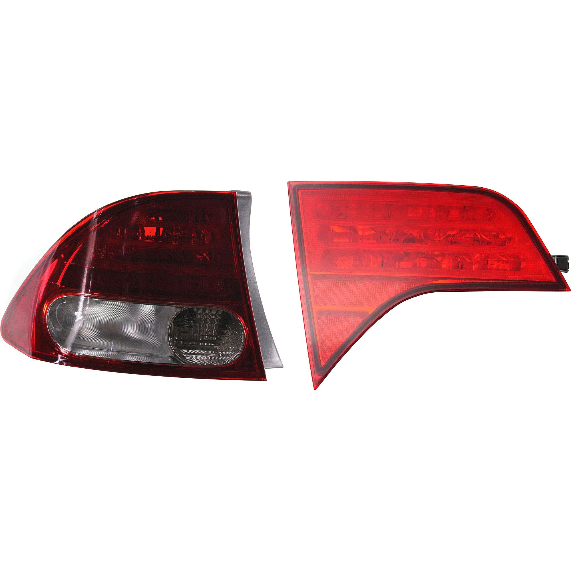 Tail Light Set for 2009-2011 Honda Civic, Left (Driver) Side, Inner and Outer, Halogen, Sedan - Complete Replacement Set