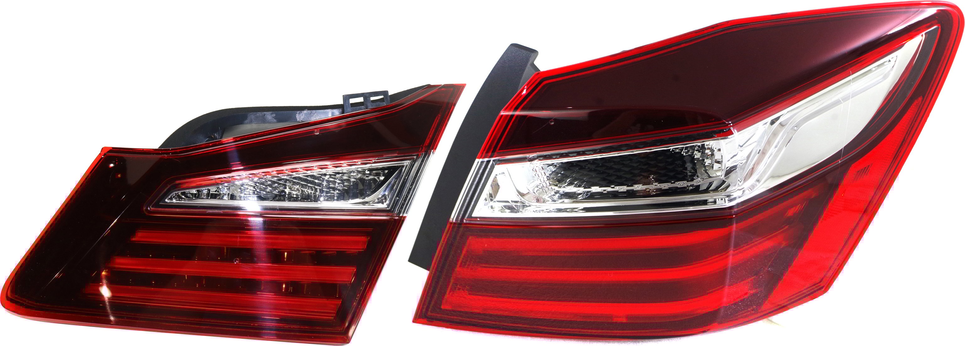 Tail Light Assembly Set for 2016-2017 Honda Accord Sedan, Inner and Outer, Right (Passenger), Excluding Hybrid Model, Replacement