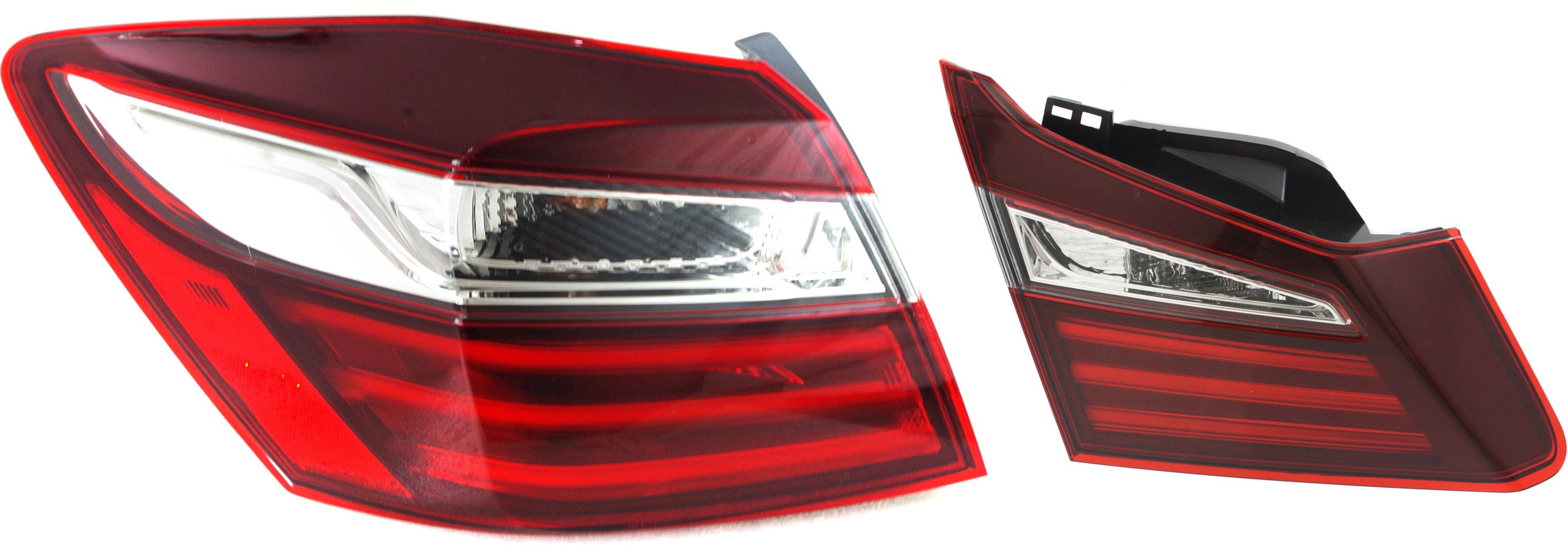 Tail Light Assembly Set for 2016-2017 Honda Accord Sedan, Inner and Outer, Left (Driver), Excluding Hybrid Model, Replacement