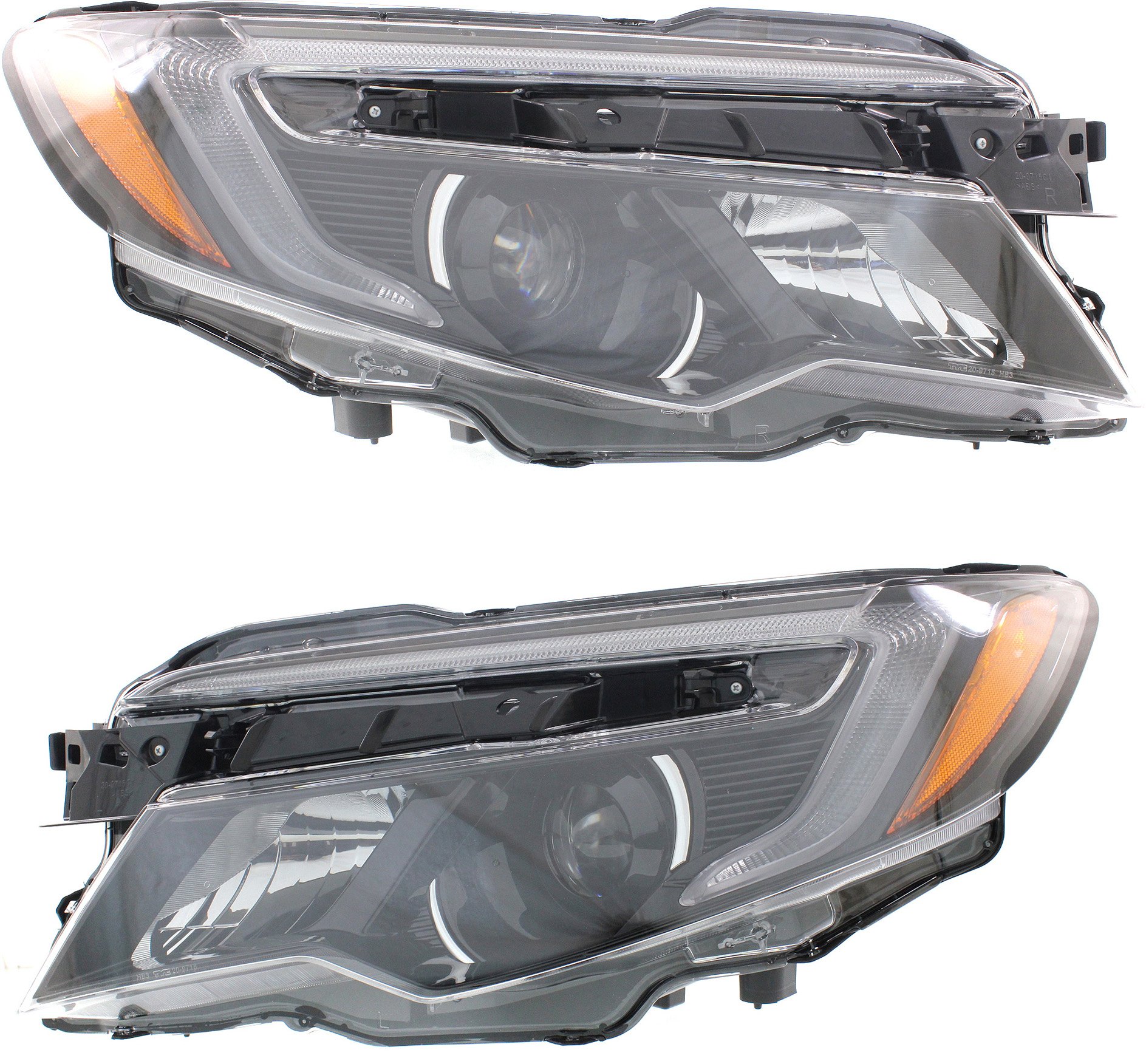 Headlight Assembly Pair/Set for Honda Passport 2019-2021, Pilot 2016-2022, Ridgeline 2017-2020, Right (Passenger) and Left (Driver), LED with Auto Dimming, Halogen High Beam, Replacement