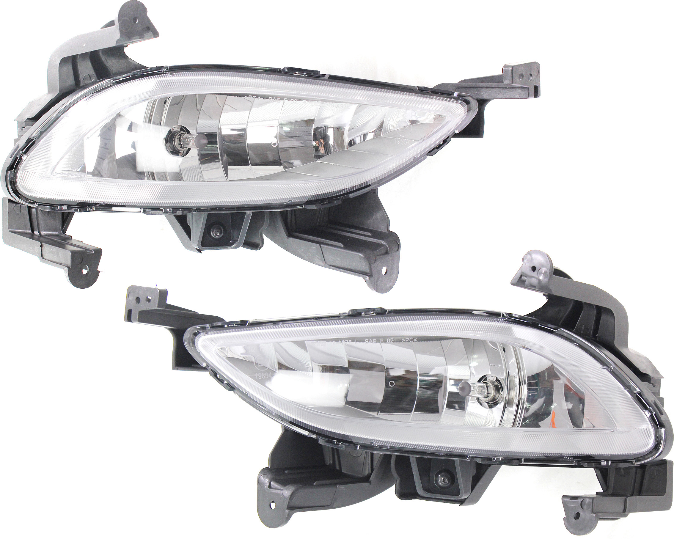 Front Fog Light Assembly for 2014 Hyundai Sonata, Right (Passenger) and Left (Driver) Sides, Excluding Hybrid Model, Replacement Pair/Set