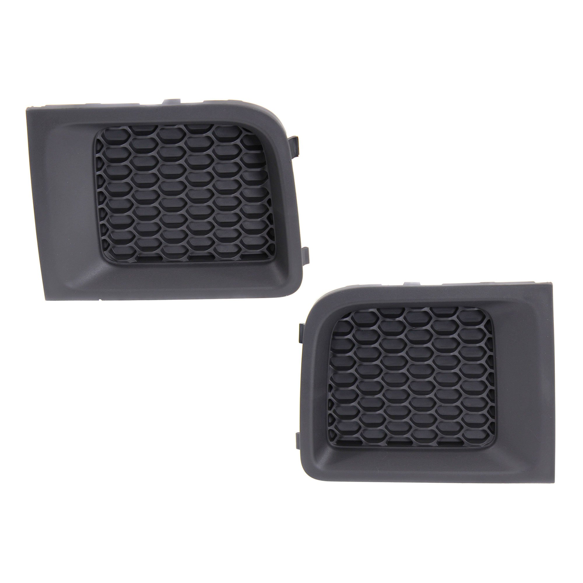 Front Bumper Grille Pair/Set for Jeep Renegade 2015-2018, Right (Passenger) & Left (Driver) Outer Bezel, Textured Finish - Replacement