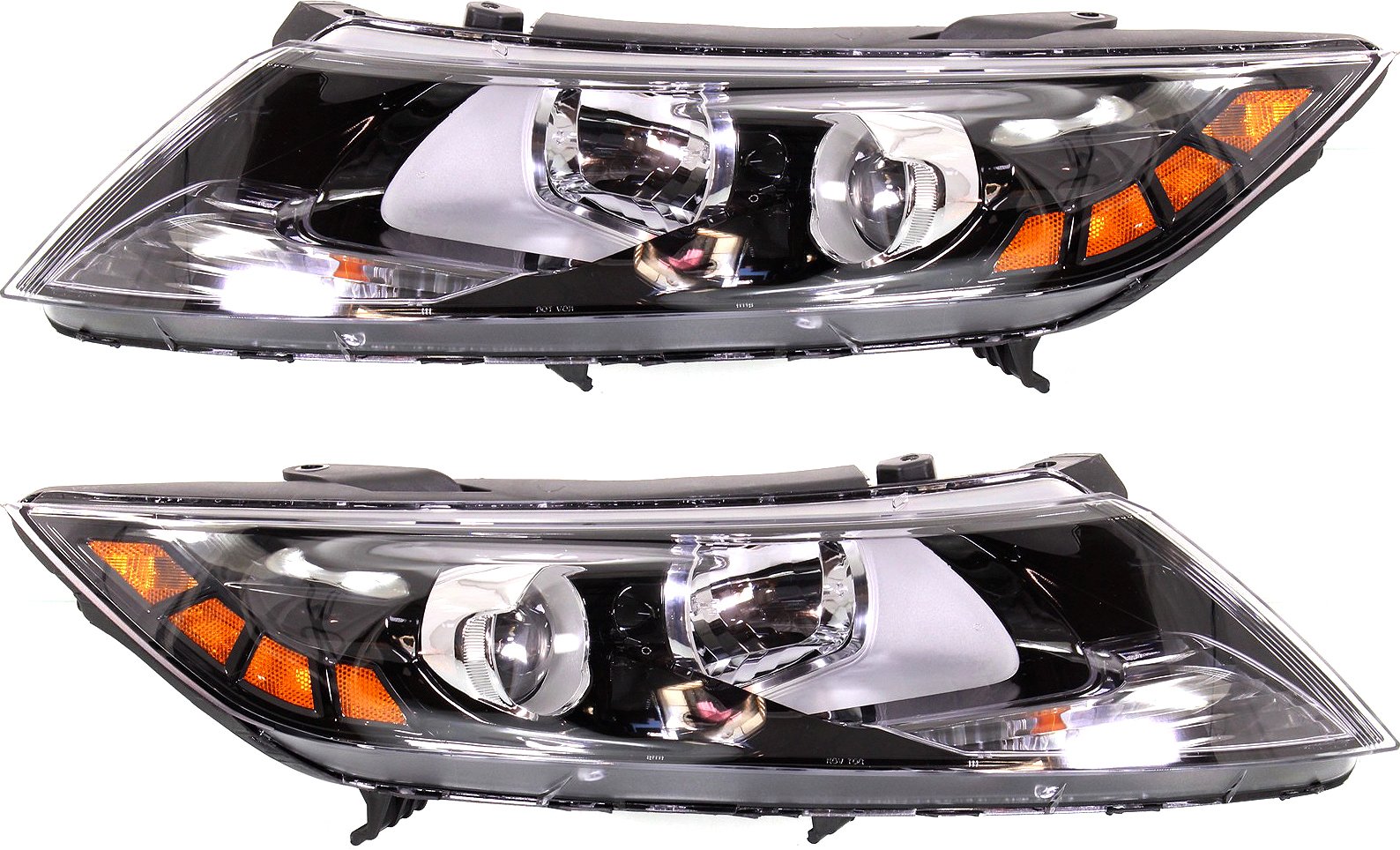 Headlight Assembly Pair/Set for 2012-2013 Optima LX/EX Models, USA Built Vehicle, Right (Passenger) and Left (Driver), Halogen, Replacement
