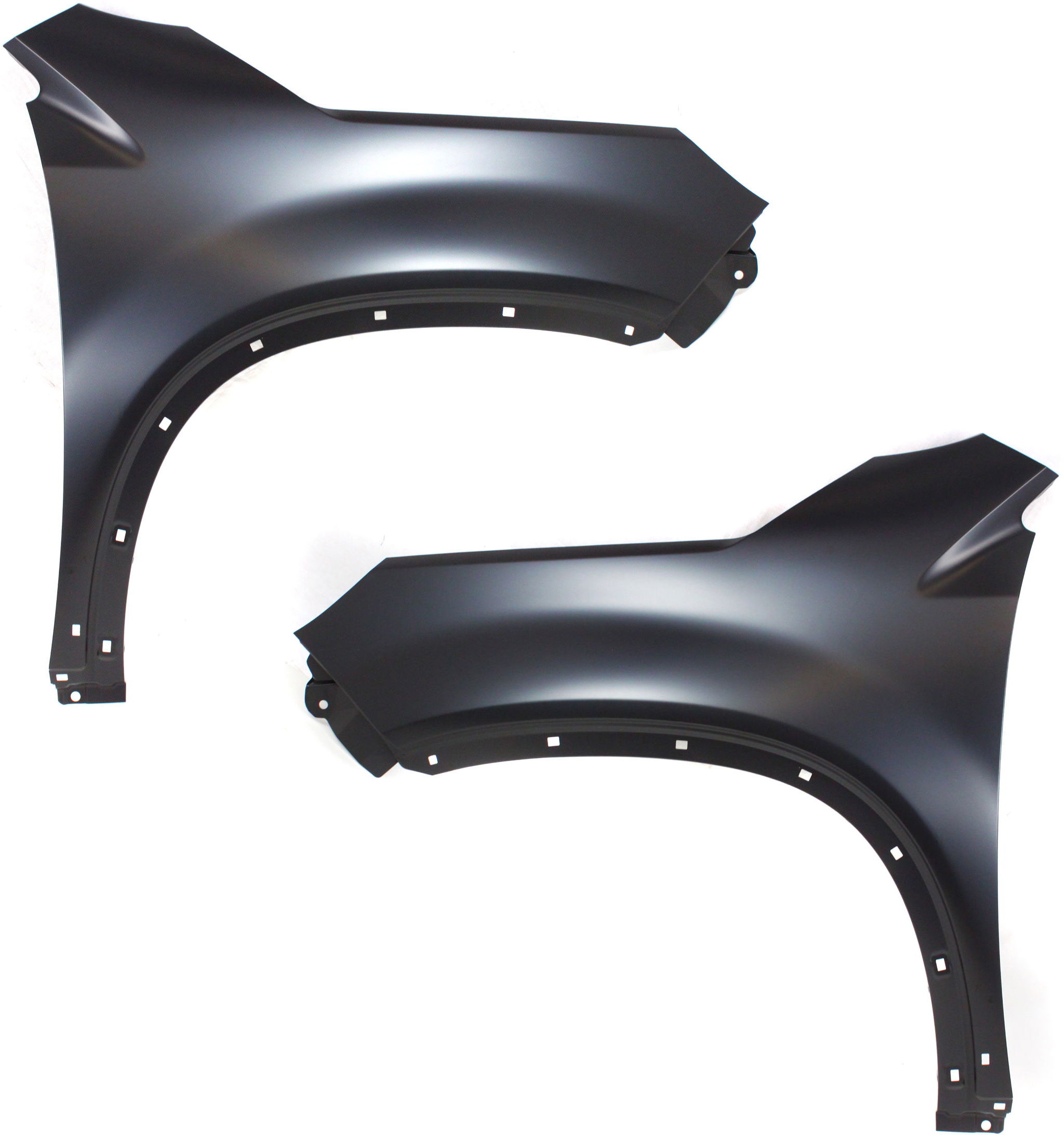 Front Fender Pair/Set for Kia Sorento 2011, Primed (Ready to Paint), with Side Garnish Hole, without Signal Light Hole, Right (Passenger) and Left (Driver) Side Replacement