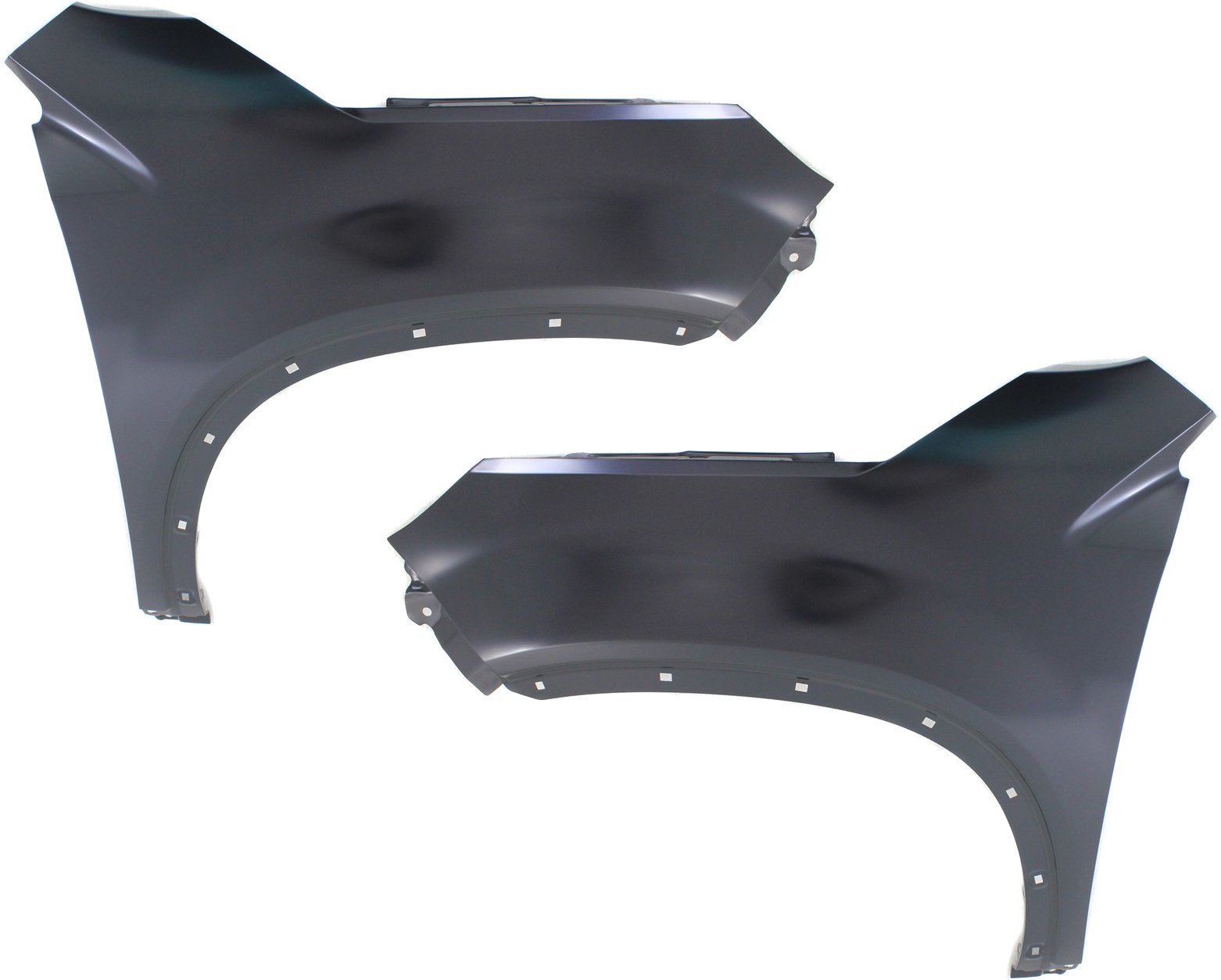 Front Fender Pair/Set for Kia Sorento 2012-2015, Right (Passenger) and Left (Driver), Primed (Ready to Paint), Steel, without Side Garnish Hole, Replacement