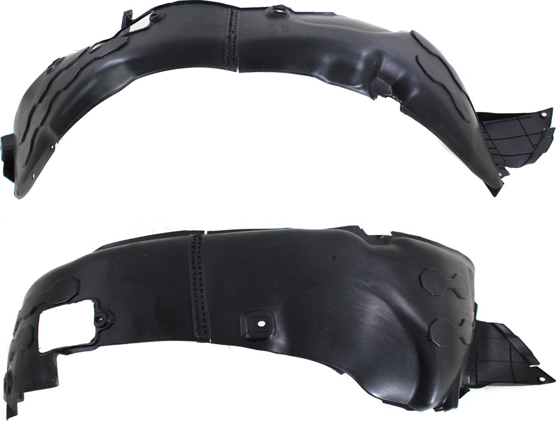 Front Fender Liner Pair/Set for Kia Rio 2012-2014 Hatchback/Sedan, Right (Passenger) and Left (Driver), Until October 8, 2013 Replacement