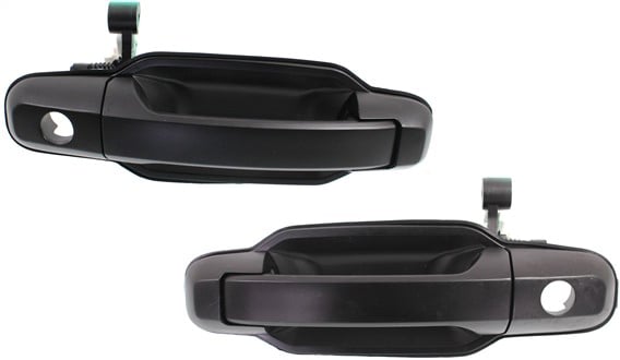Pair/Set - Exterior Front Door Handles for KIA Sorento 2003-2006, Right (Passenger) and Left (Driver), Primed (Ready to Paint), with Hole, Replacement Set