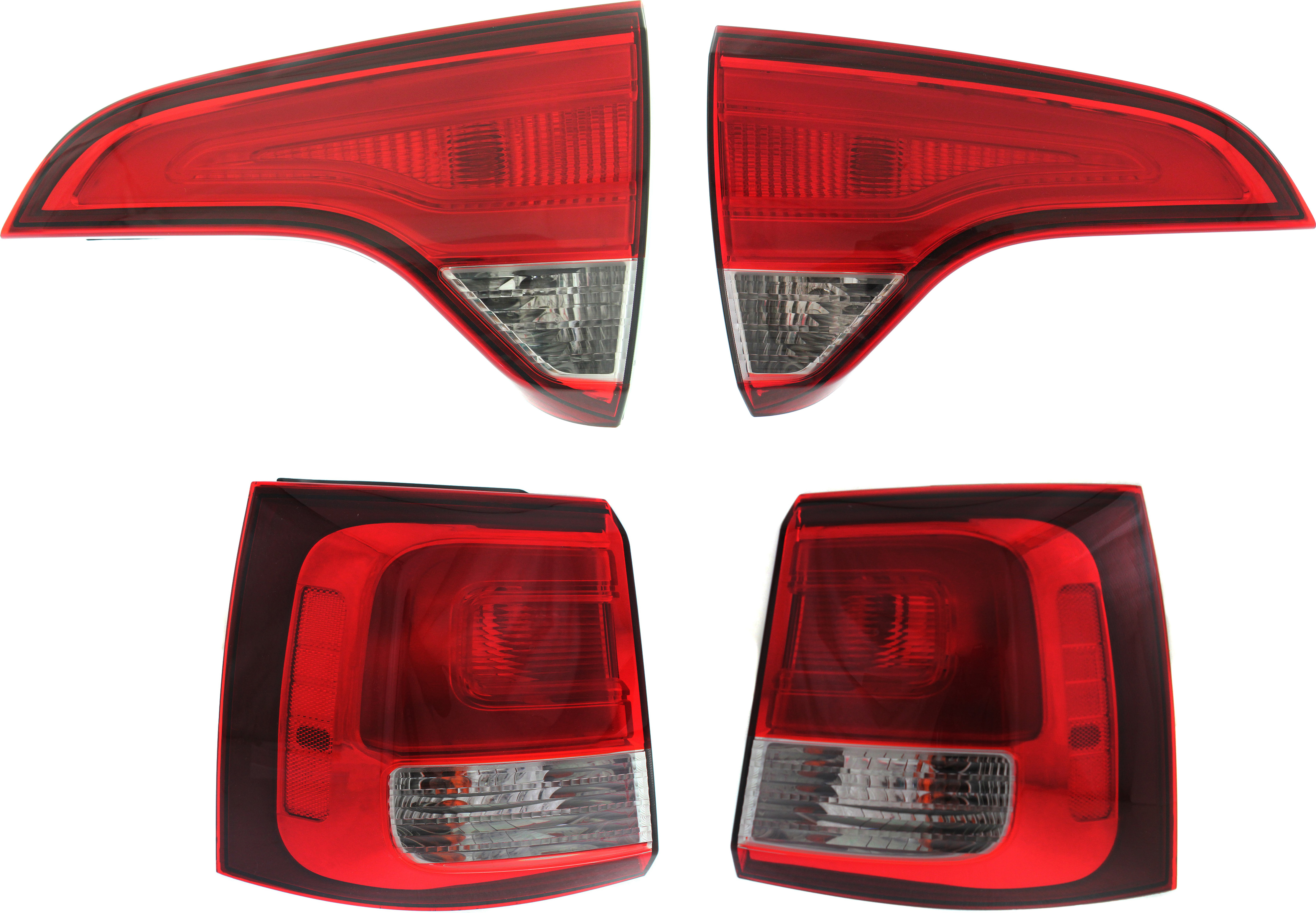 Tail Light Assembly for Kia Sorento 2014-2015, Inner and Outer, Right (Passenger) and Left (Driver), Bulb Type, Replacement Pair/Set 