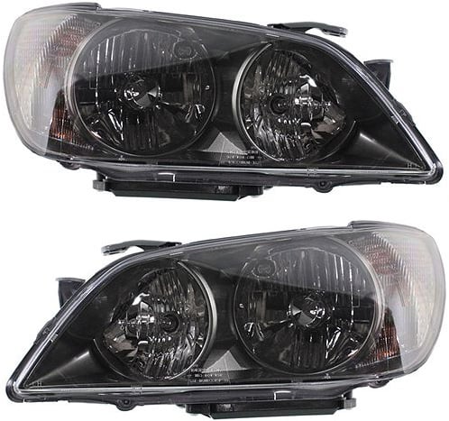 Headlight Assembly Pair/Set for Lexus IS300 2004-2005, Right (Passenger) and Left (Driver), HID/Xenon, with HID Pair/Set, Special Design, with Sport Package, Black Replacement