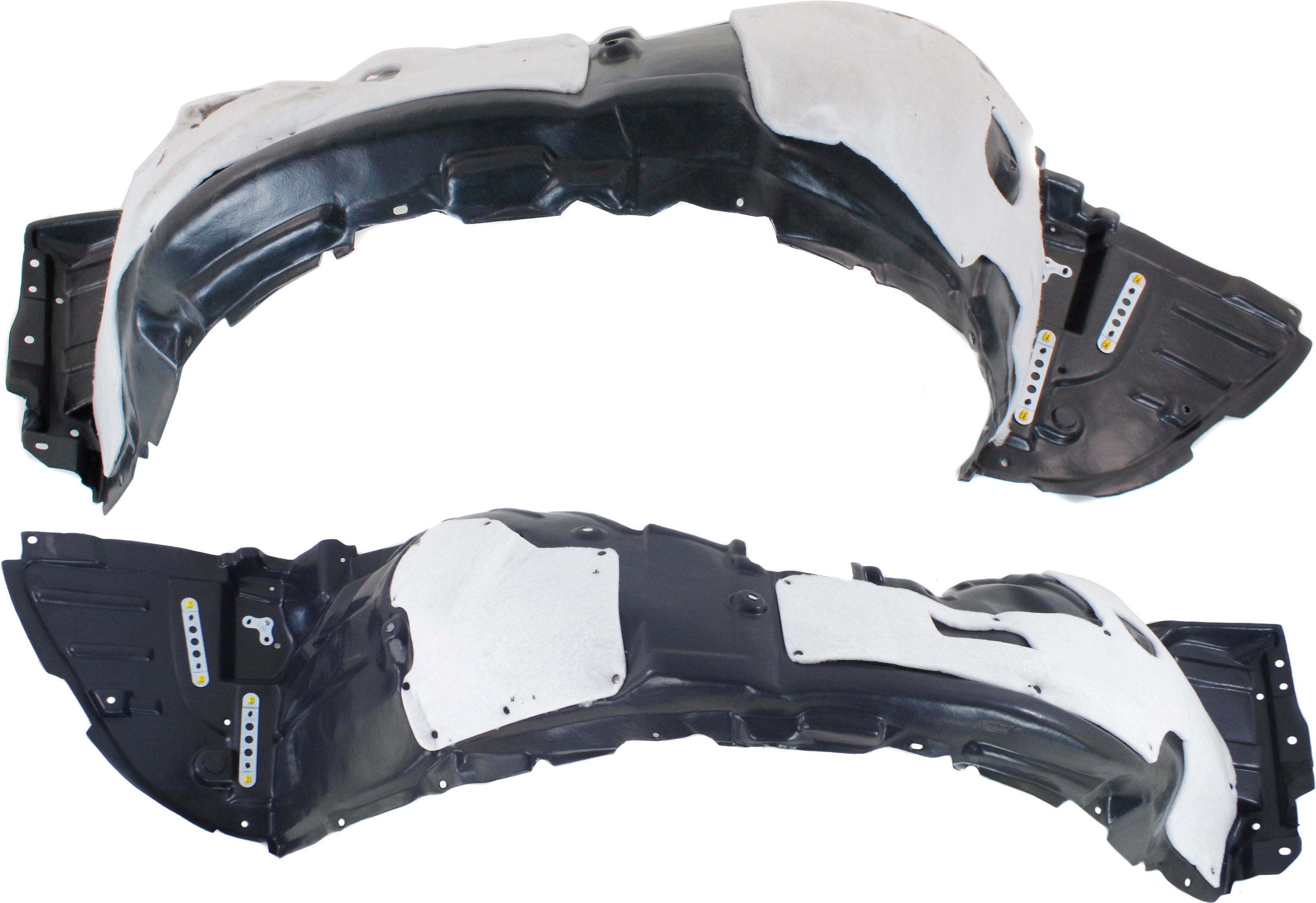 Front Fender Liner Pair/Set for Lexus LS460 2013-2016, Right (Passenger) and Left (Driver), with Insulation Foam and Extension Sheet, for F Sport Package, Replacement