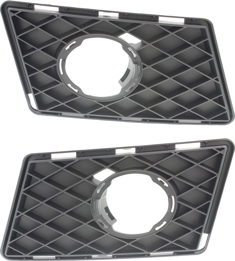 Front Fog Light Molding Pair/Set for 2010-2012 Mercedes-Benz GLK350, Right (Passenger) and Left (Driver), Primed (Ready to Paint), Excludes Driving Lights, Optical Off Road and AMG Styling Package, Replacement