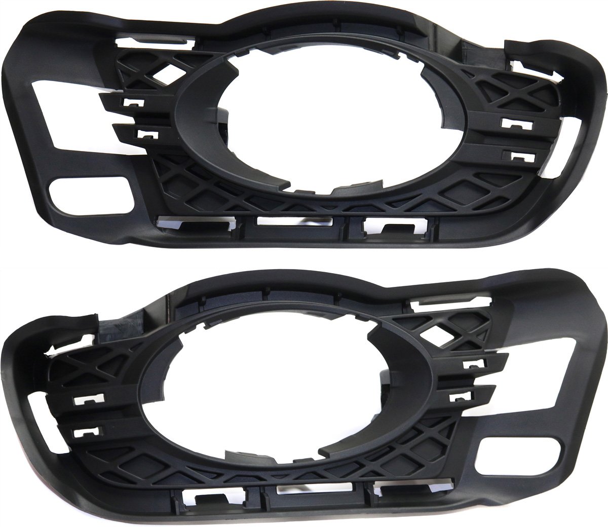 Front Fog Light Molding Pair/Set for Mercedes-Benz C-Class 2008-2011, Right (Passenger) and Left (Driver), Textured Black, without AMG Package, with Sport Package and Bi-Xenon Headlights Replacement