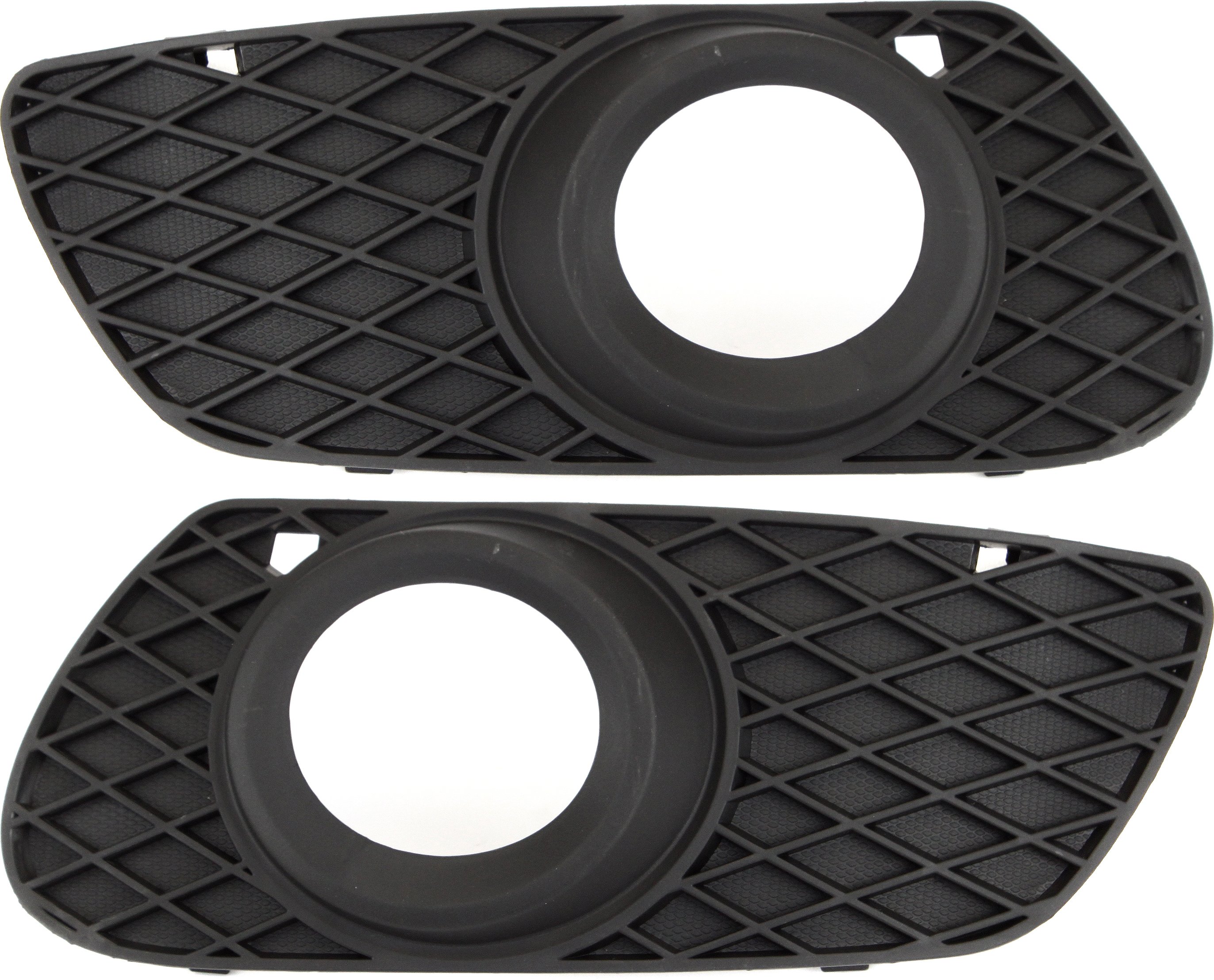 Front Fog Light Molding Pair/Set for 2006-2007 Mercedes-Benz ML-Class, Right (Passenger) and Left (Driver), Textured Black, w/o AMG and Sport Package, Replacement