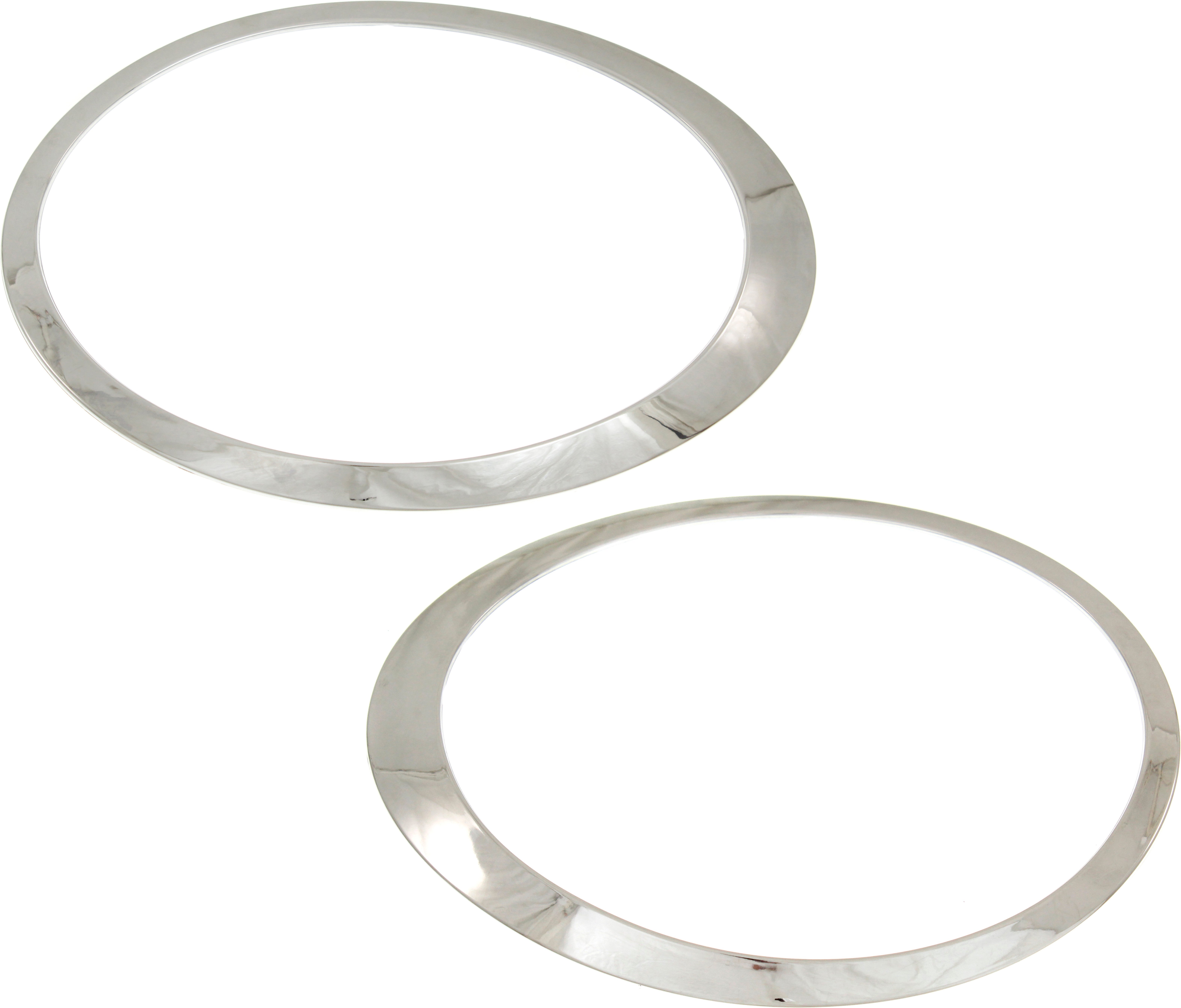 Pair/Set - Headlight Bezel for MINI Cooper 2007-2015, Right (Passenger) and Left (Driver), Chrome, Suitable for Convertible 2009-2015/Coupe/Hatchback 2007-2013/Wagon, Replacement Set