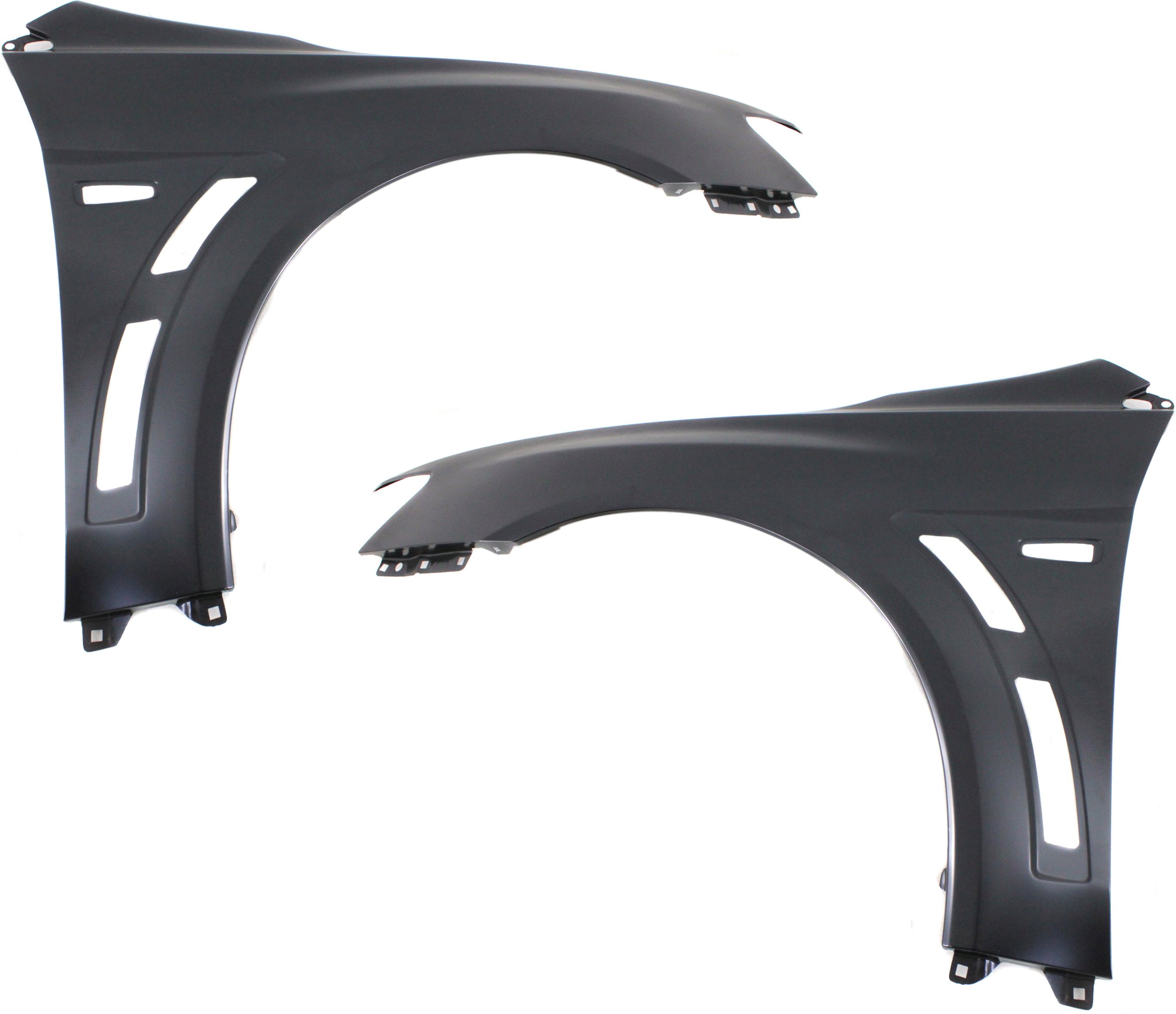 Front Fender Pair/Set for Mitsubishi Lancer Evolution Model 2008-2015, Right (Passenger) and Left (Driver), Primed (Ready to Paint), Steel Replacement