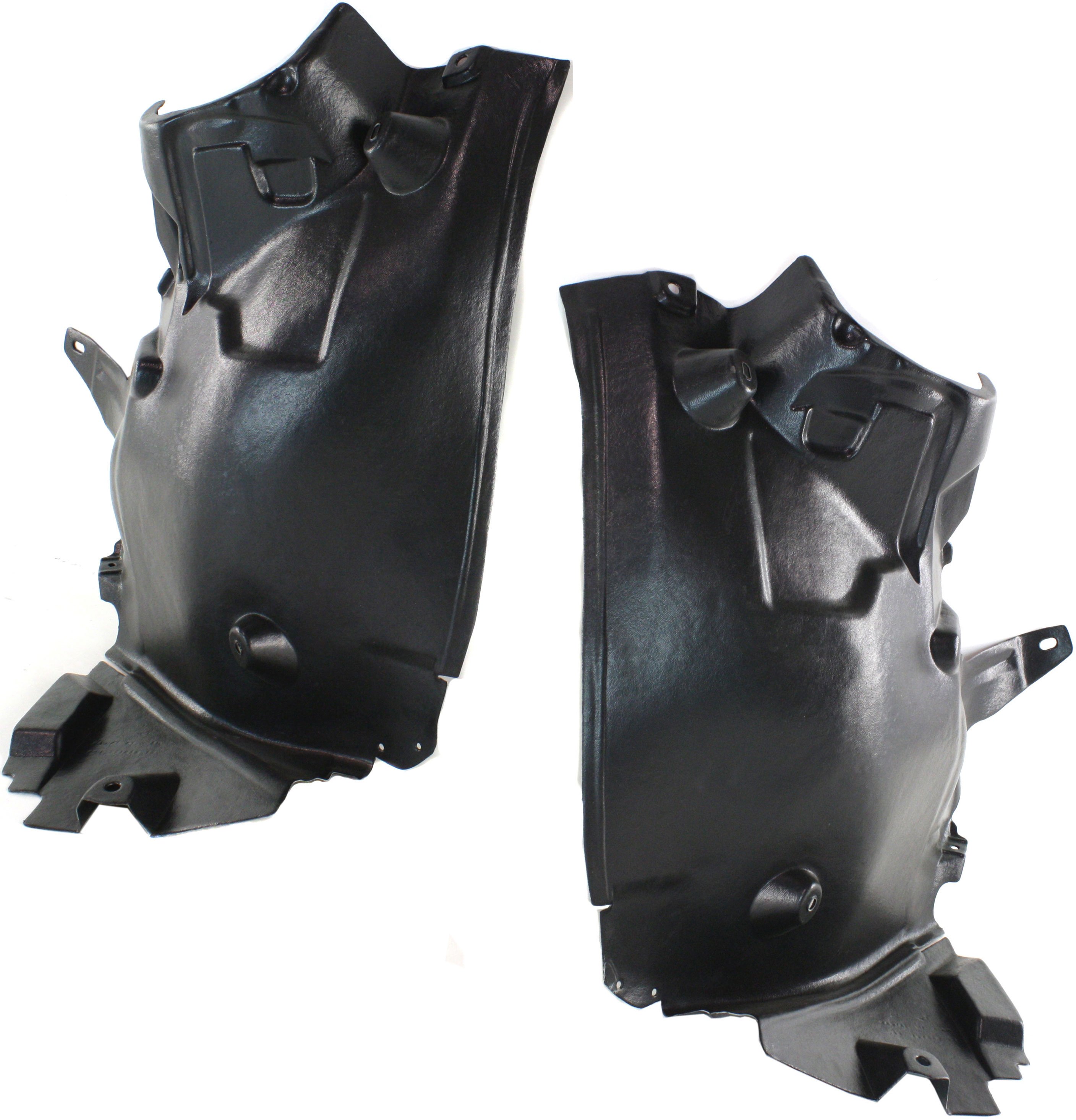 Front Fender Liner Pair/Set for Mercedes-Benz C-Class 2008-2011, Right (Passenger) and Left (Driver), Rear Section Replacement
