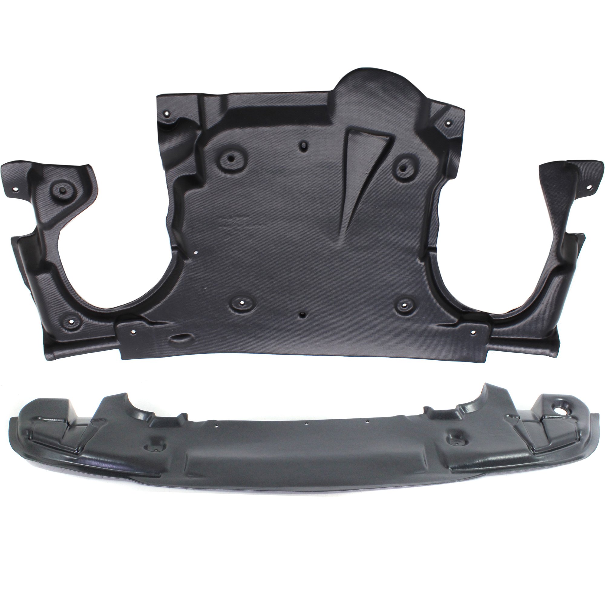 Engine Splash Shield Set for Mercedes-Benz E350, 2006-2009, Set of 2, Front and Rear, Under Car Cover, Replacement