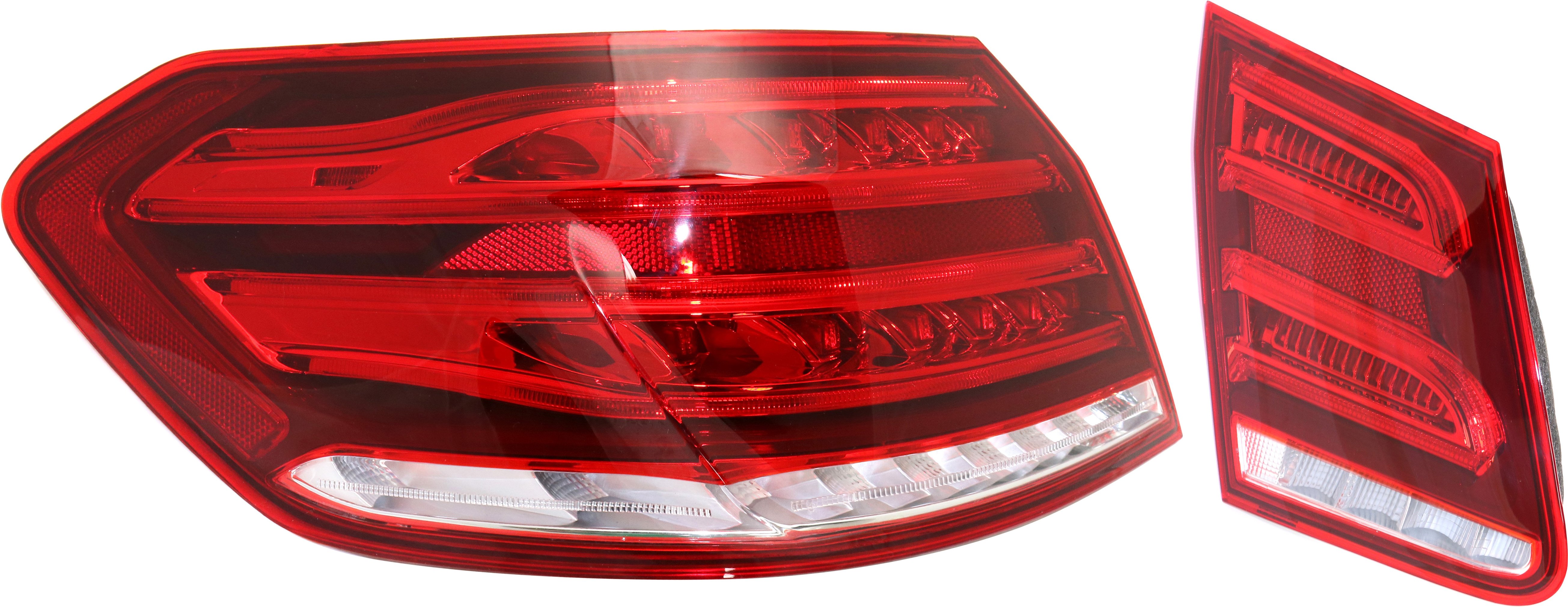 Tail Light Assembly Set for Mercedes-Benz E-Class 2014, Clear & Red Inner Lens, Clear Outer Lens, Left (Driver) Side, Replacement