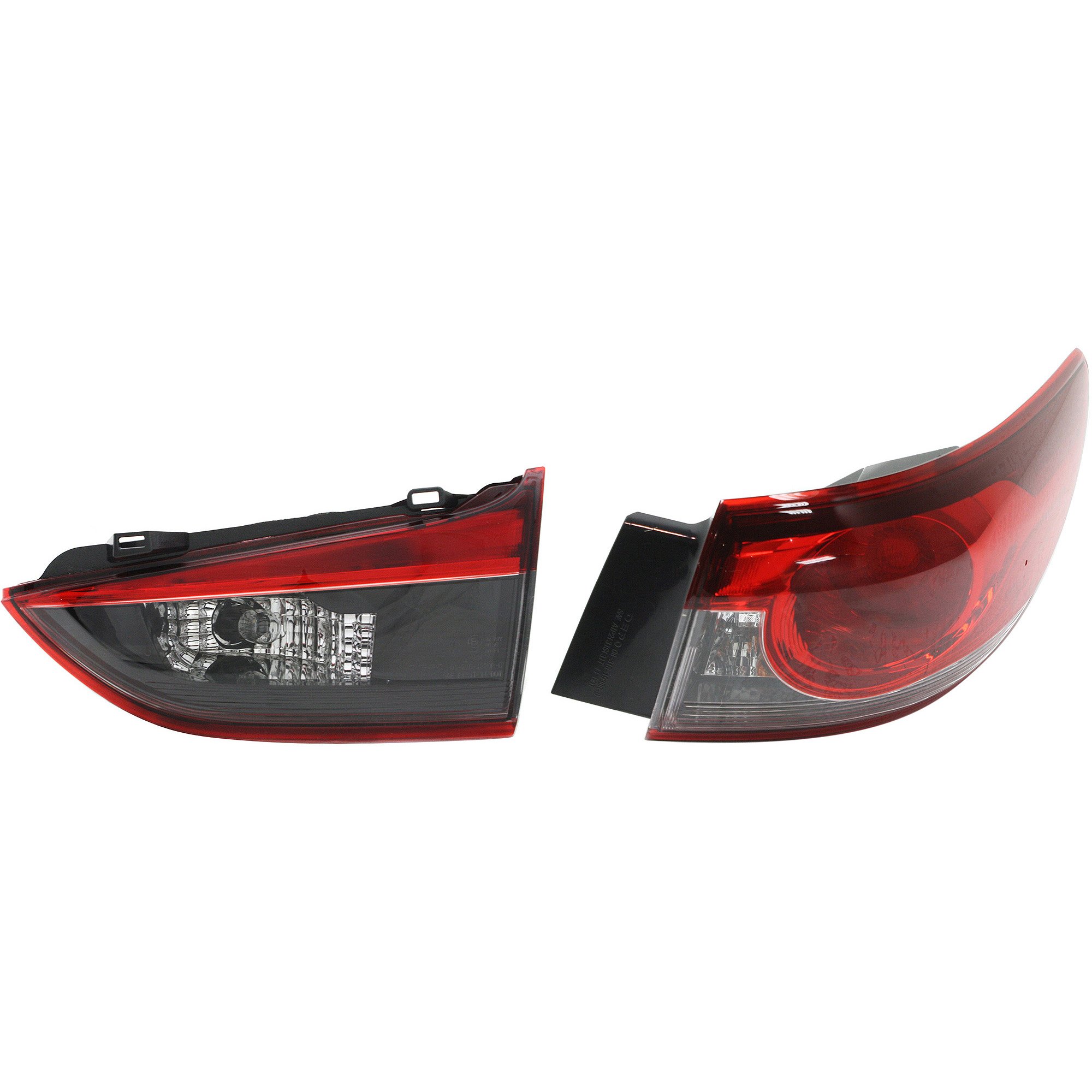 Tail Light Assembly Set for Mazda Mazda 6 2014-2017, Right (Passenger) Side, Inner and Outer, Halogen, Replacement