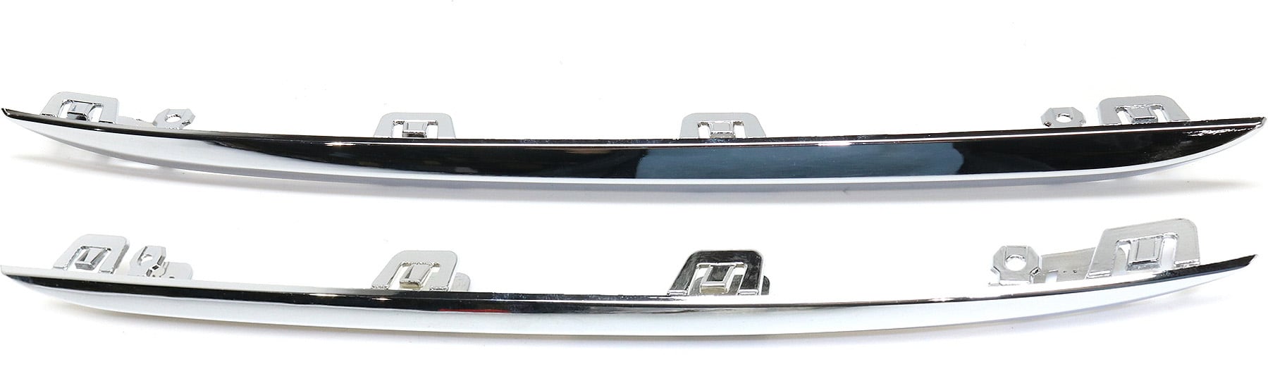 Rear Bumper Molding Pair/Set for Mercedes-Benz C300 (2015-2018) Sedan, Right (Passenger) and Left (Driver) Side, Chrome, Excludes AMG Package, Includes Luxury Package, Replacement