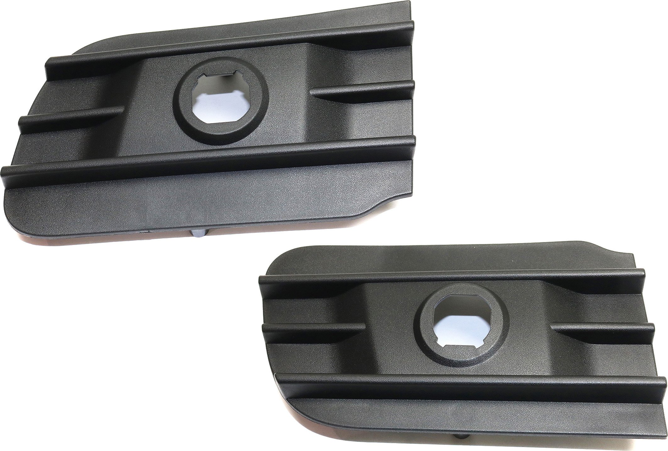 Front Bumper Filler Pair/Set for Nissan Titan XD (2016-2021), Includes Right (Passenger) and Left (Driver) Side, Textured Grille Cover with Parking Aid Sensor Holes - Replacement Part