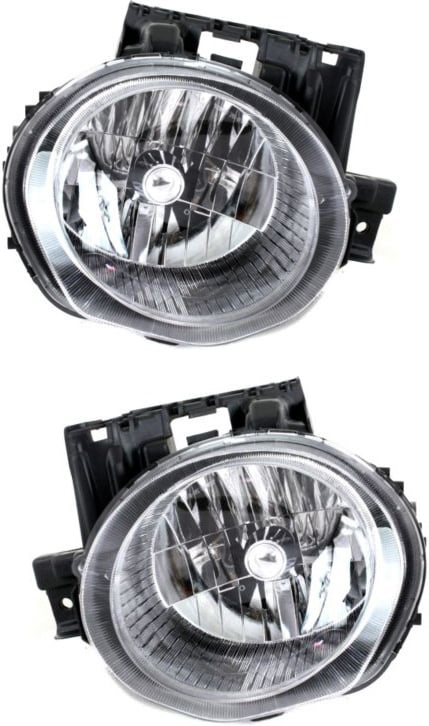 Headlight Assembly Pair/Set for Nissan Juke 2011-2014, Right (Passenger) and Left (Driver), Halogen Replacement