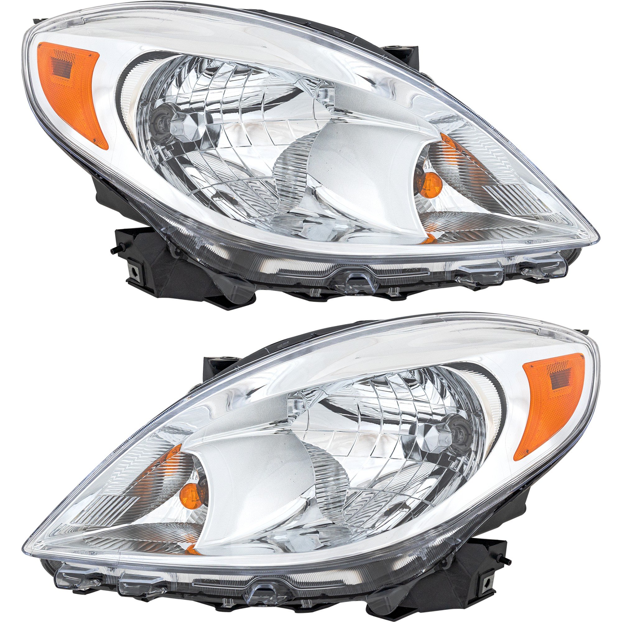 Headlight Assembly for Nissan Versa Sedan 2012-2014, Right (Passenger) and Left (Driver), Halogen, Replacement Pair/Set