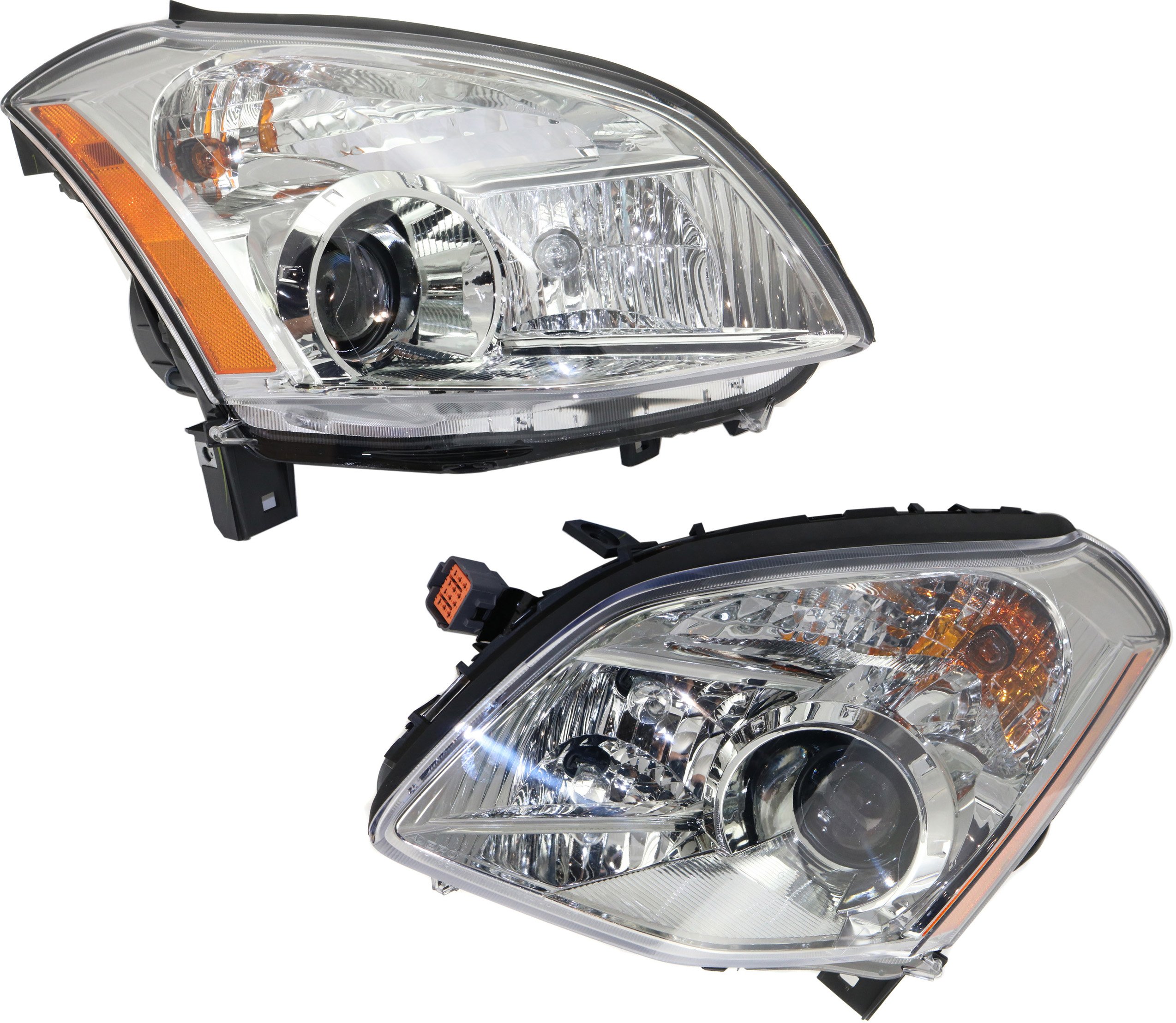 Headlight Assembly Pair/Set for 2007 Nissan Maxima, Halogen, Includes Right (Passenger) and Left (Driver) Sides, Replacement