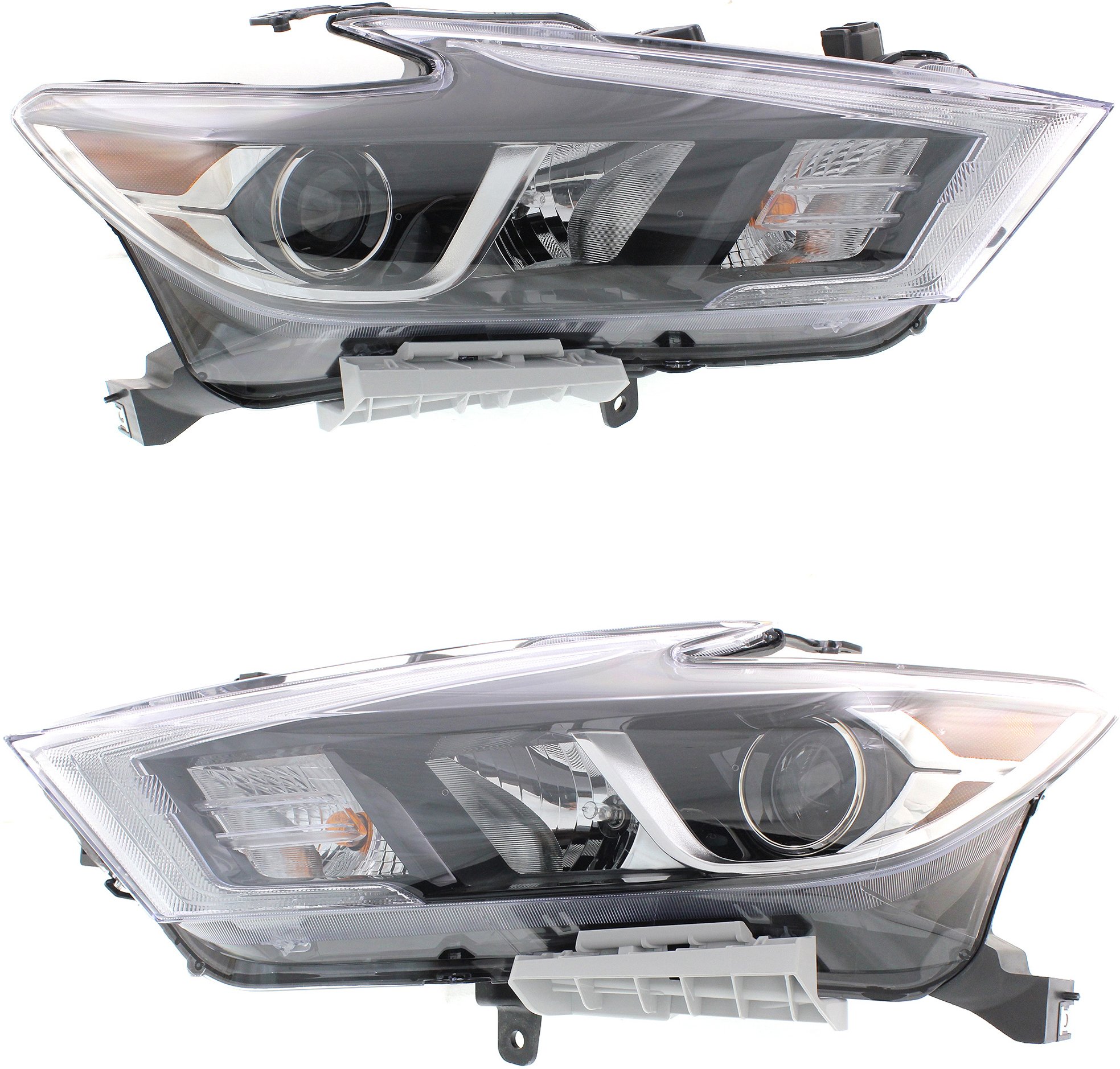 Headlight Assembly for Nissan Maxima 2016-2018, Right (Passenger) and Left (Driver), Halogen, Fits S/SL/SV Models - Replacement Pair/Set