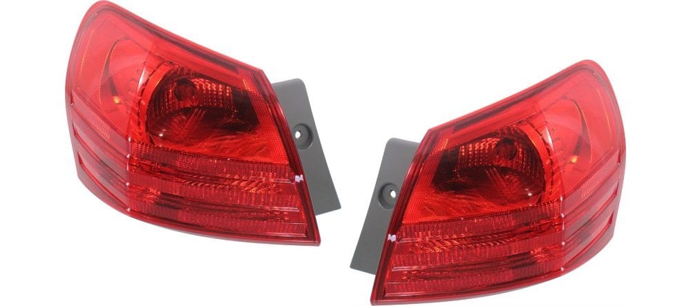 Outer Tail Light for Nissan Rogue 2008-2013, Rogue Select 2014-2015, Red Lens, Right (Passenger) and Left (Driver), Replacement Pair/Set