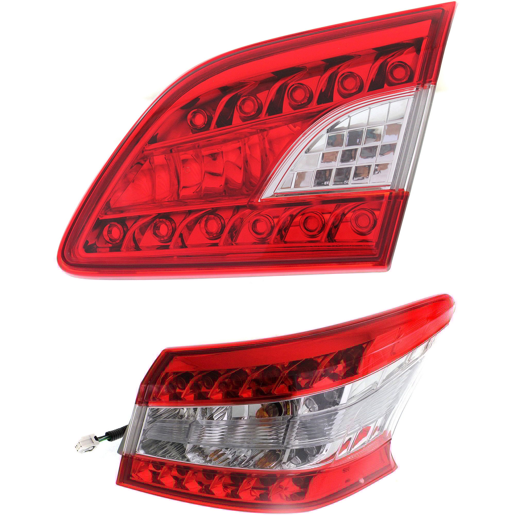 Tail Light Assembly for 2013-2015 Nissan Sentra, Right (Passenger) Outer Halogen Set of 2, Replacement