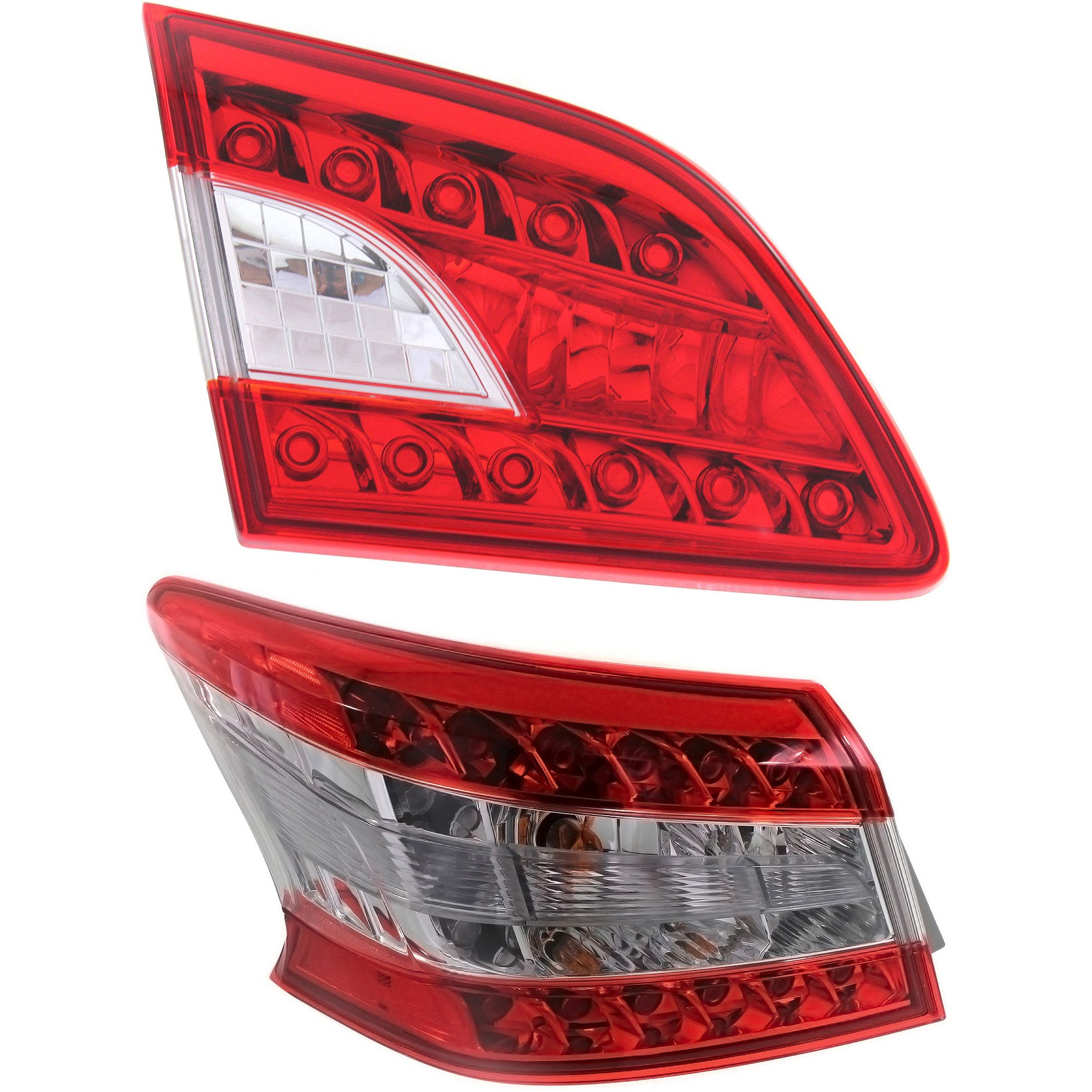 Tail Light for 2013-2015 Nissan Sentra, Left (Driver), Inner and Outer, Halogen Replacement Set