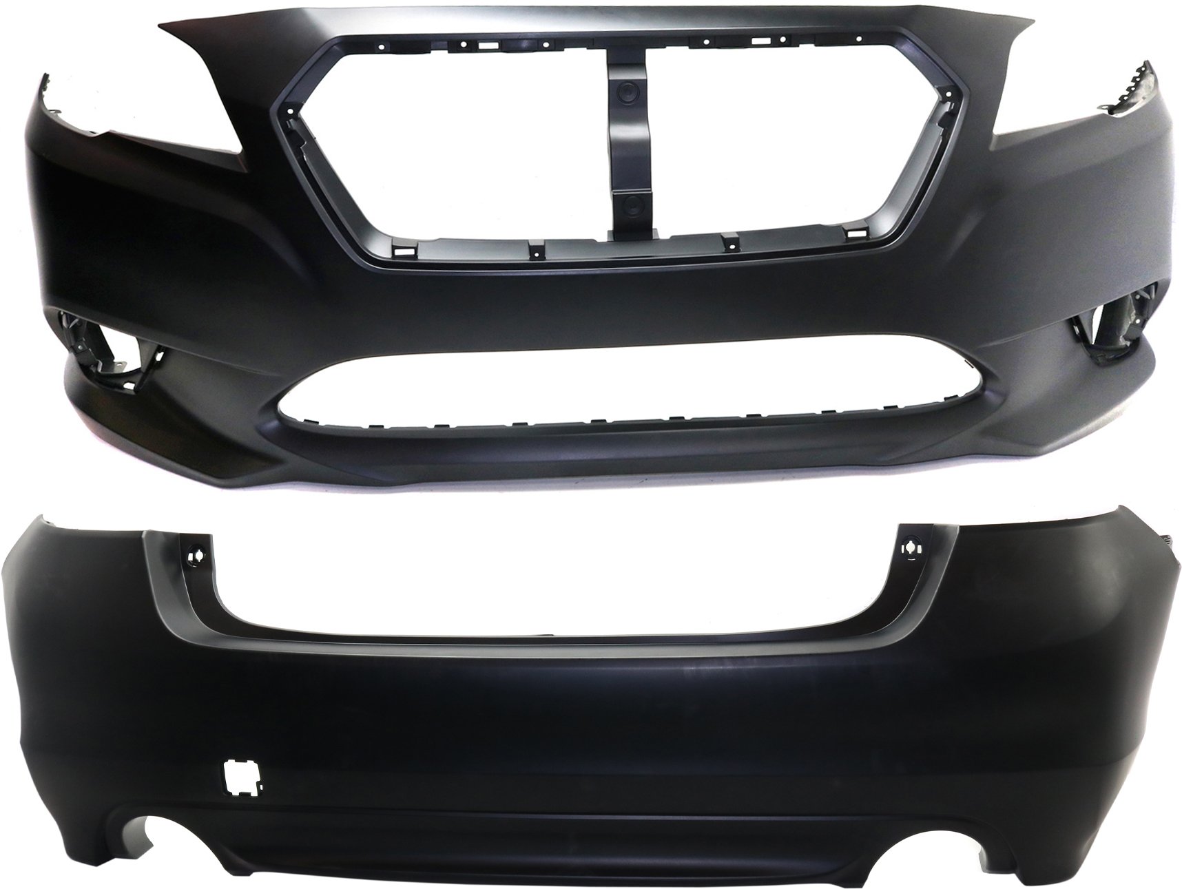 Front and Rear Bumper Cover Set for 2015-2017 Subaru Legacy, Primed (Ready to Paint), Replacement
