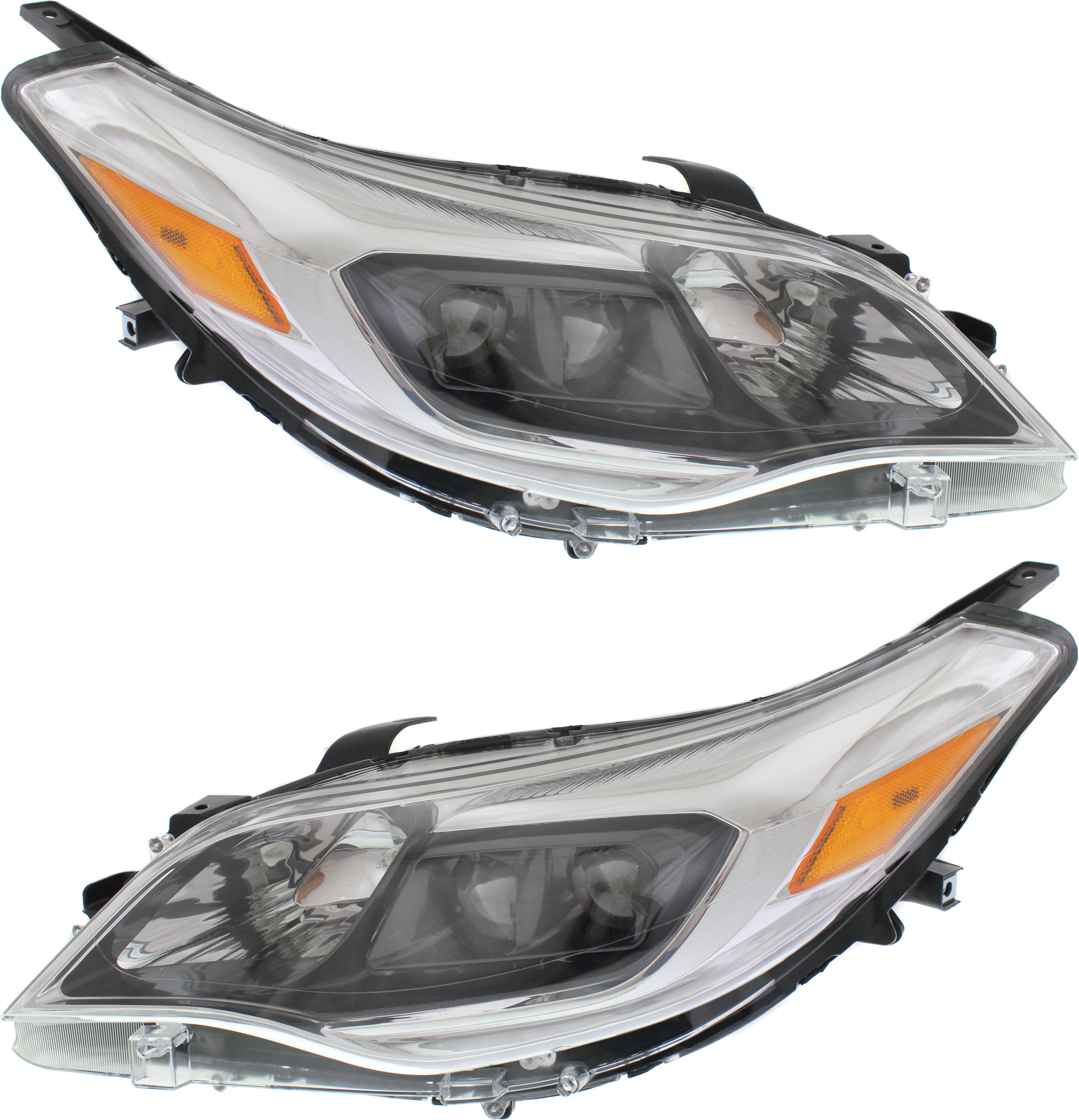 Pair/Set - Headlight Assembly for Toyota Avalon 2013-2015, Right (Passenger) and Left (Driver), Halogen, Suitable for Limited/Hybrid Limited Models, Replacement
