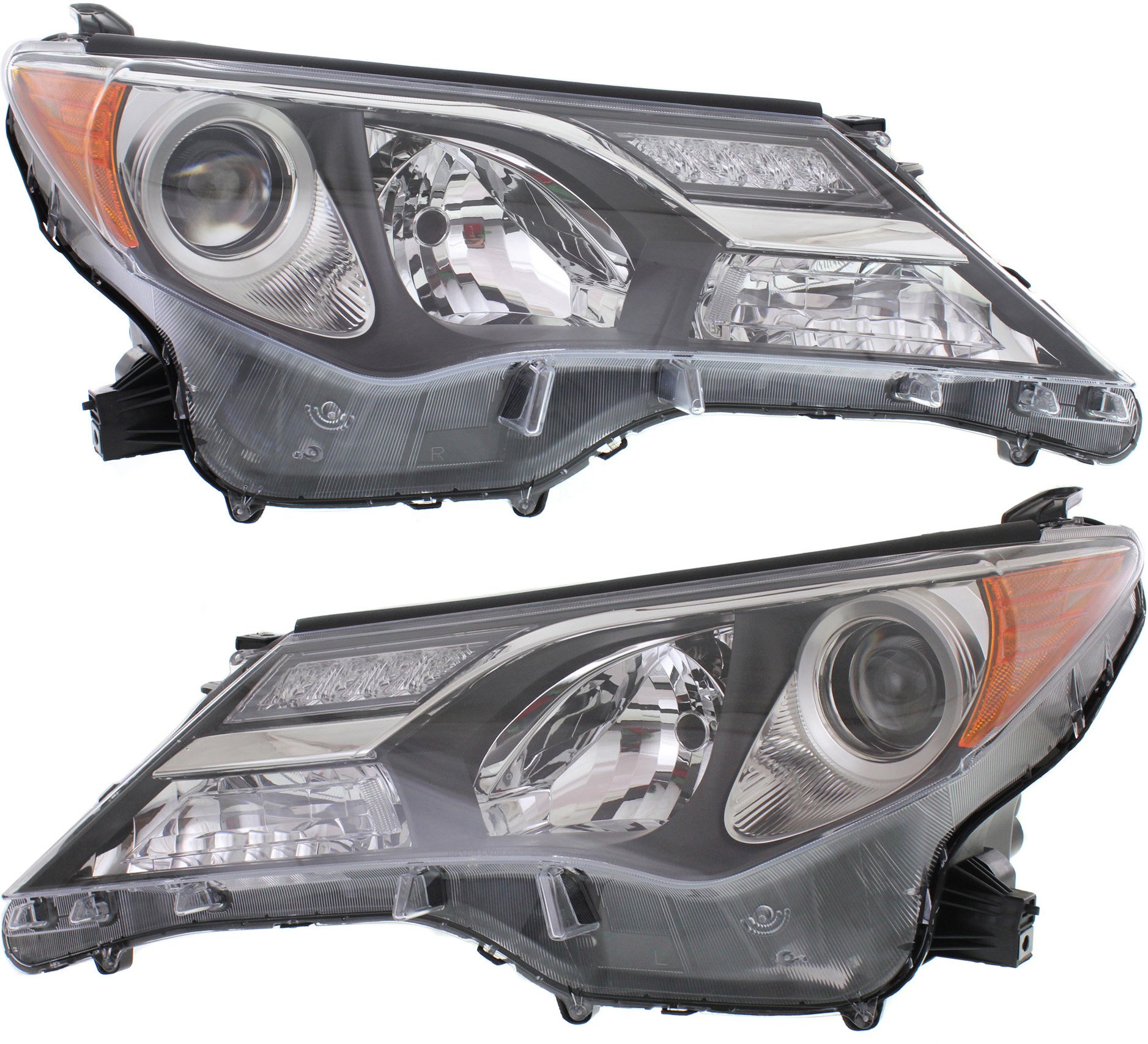Headlight Pair/Set for Toyota RAV4 2013-2015, Right (Passenger) and Left (Driver) Replacement