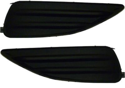 Front Fog Light Cover Pair/Set for Toyota Matrix 2009-2014, Right (Passenger) and Left (Driver), Black, Without Fog Light Hole, Replacement