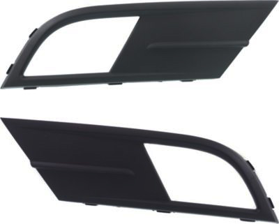 Front Fog Light Molding Pair/Set for 2015-2018 Volkswagen Jetta, Right (Passenger) and Left (Driver), Textured Black without Block Heater, Replacement