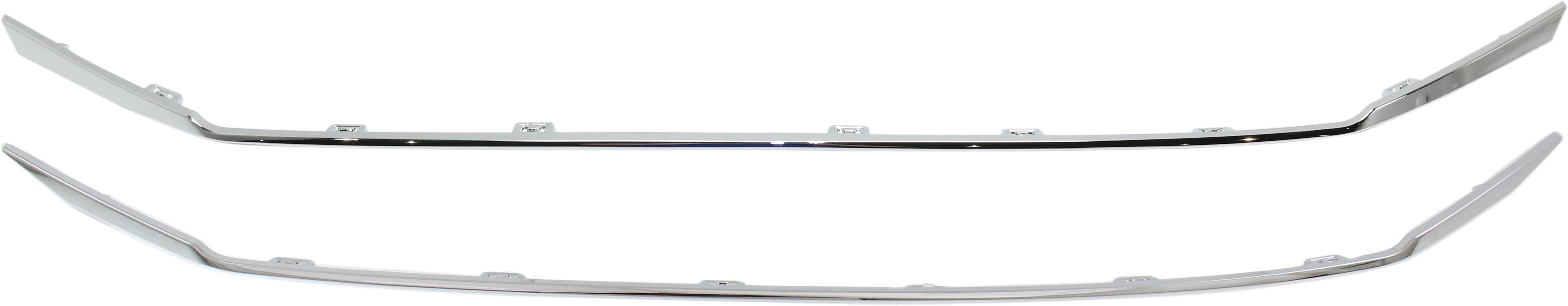 Upper and Lower Chrome Grille Molding Set for 2016-2017 Honda Accord Sedan, Excluding Hybrid Model - Replacement Set
