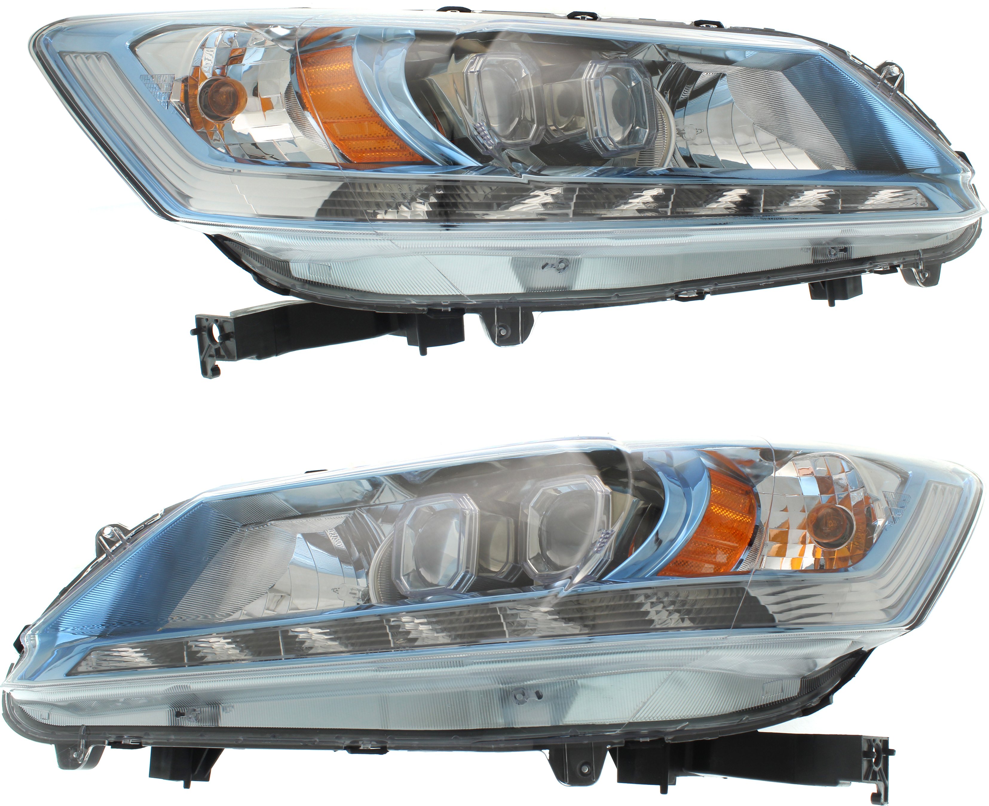 Headlight Assembly Pair/Set for 2014-2015 Honda Accord, Right (Passenger) and Left (Driver), LED, Hybrid Model, Replacement