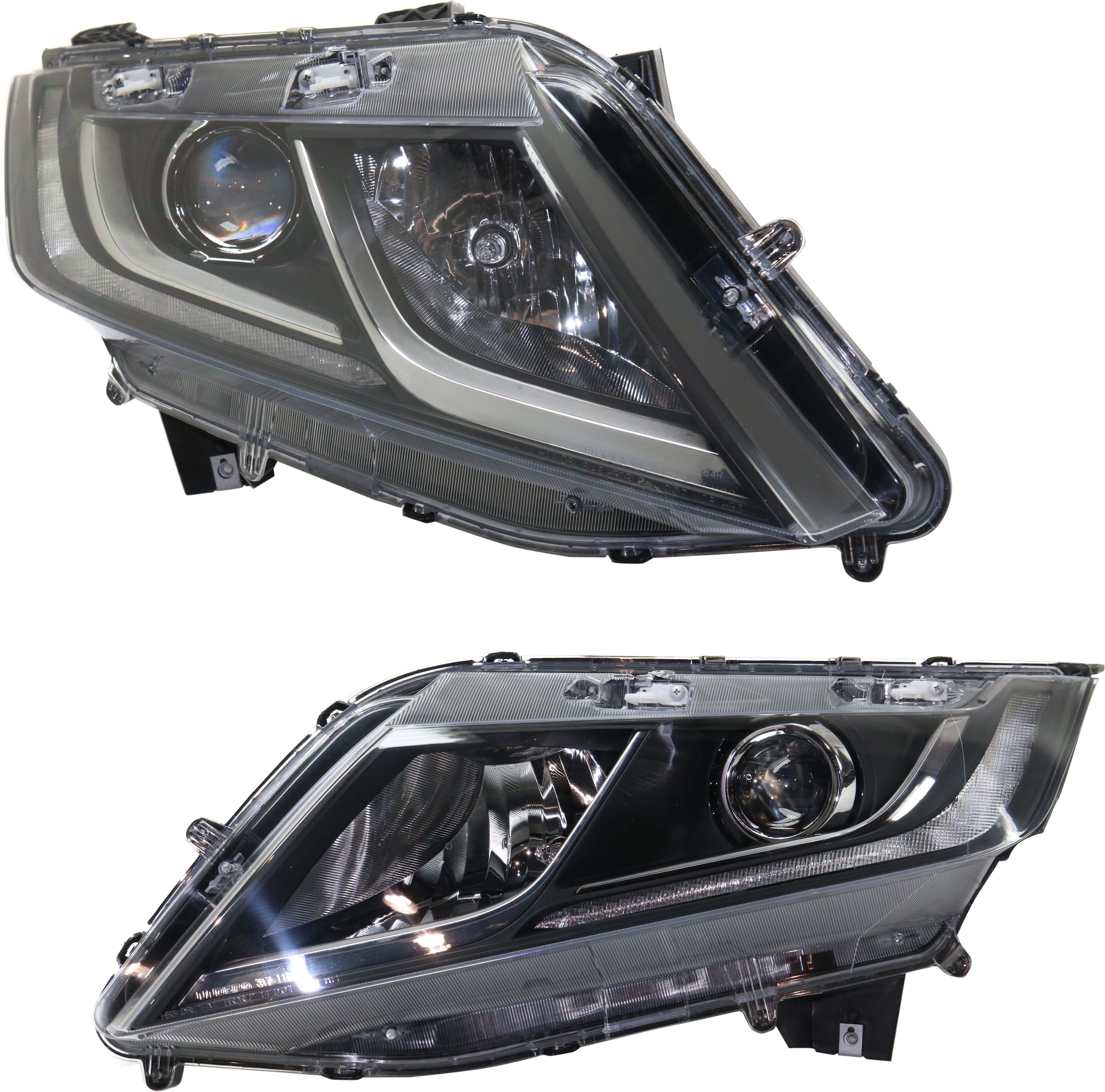 Headlight Assembly Pair/Set for Honda Odyssey 2018-2023, Right (Passenger) and Left (Driver), Halogen, with Daytime Running Light, Replacement